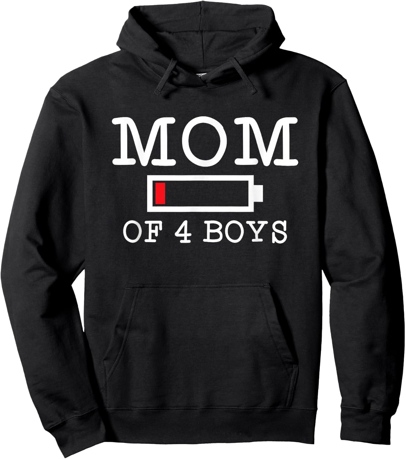 Mom of 4 Boys Mother's Day Four Sons Hoodie - Hoodie | Black