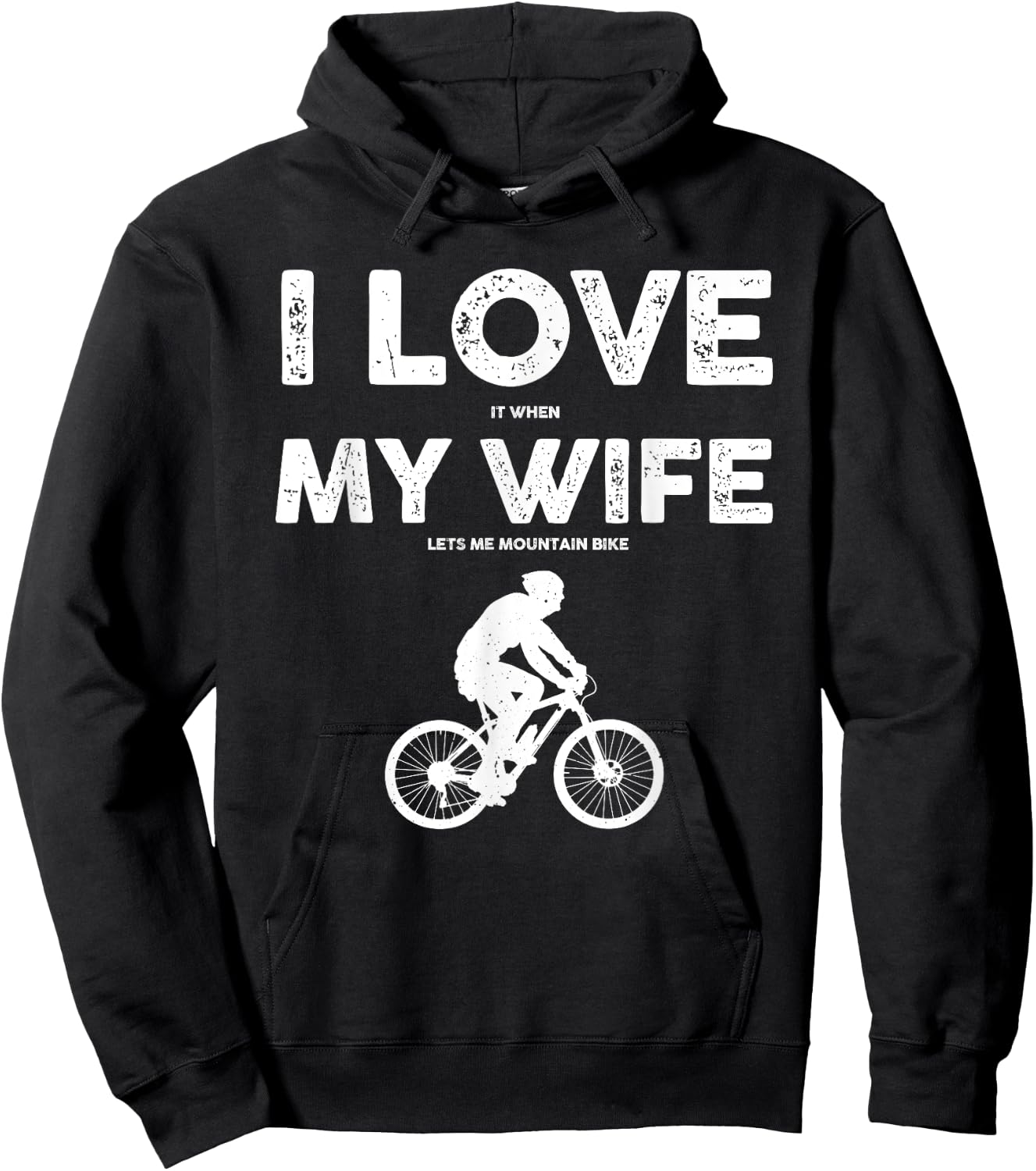 Funny Mountain Bike Design Dad Biking Husband Quote Hoodie - Hoodie | Black
