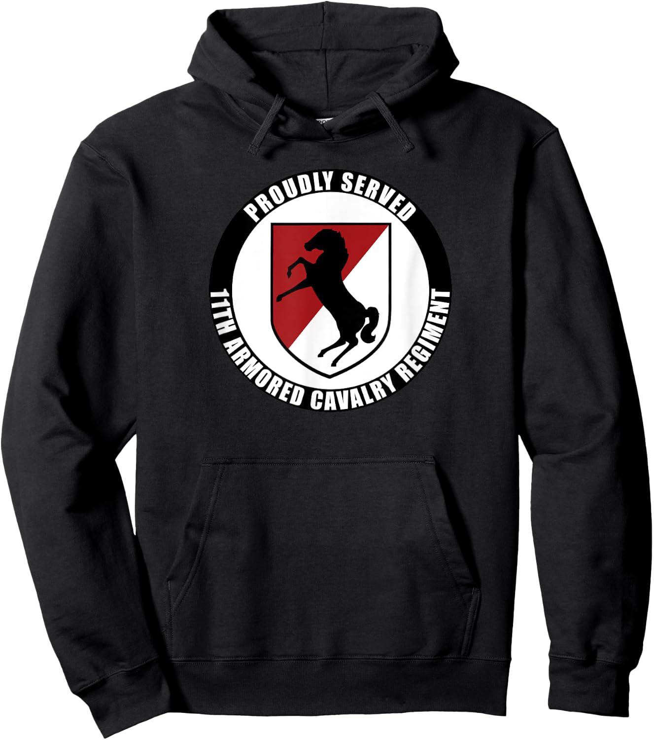 Proudly Served 11th Armored Cavalry Regiment Army Veteran Hoodie - Hoodie | Black
