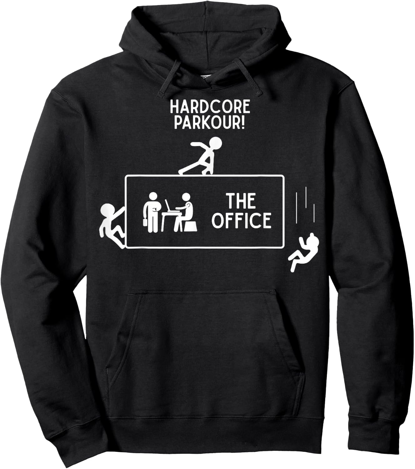 Hardcore Parkour The Office Gift -Adults Black Short Sleeve Hoodie - Hoodie | Black