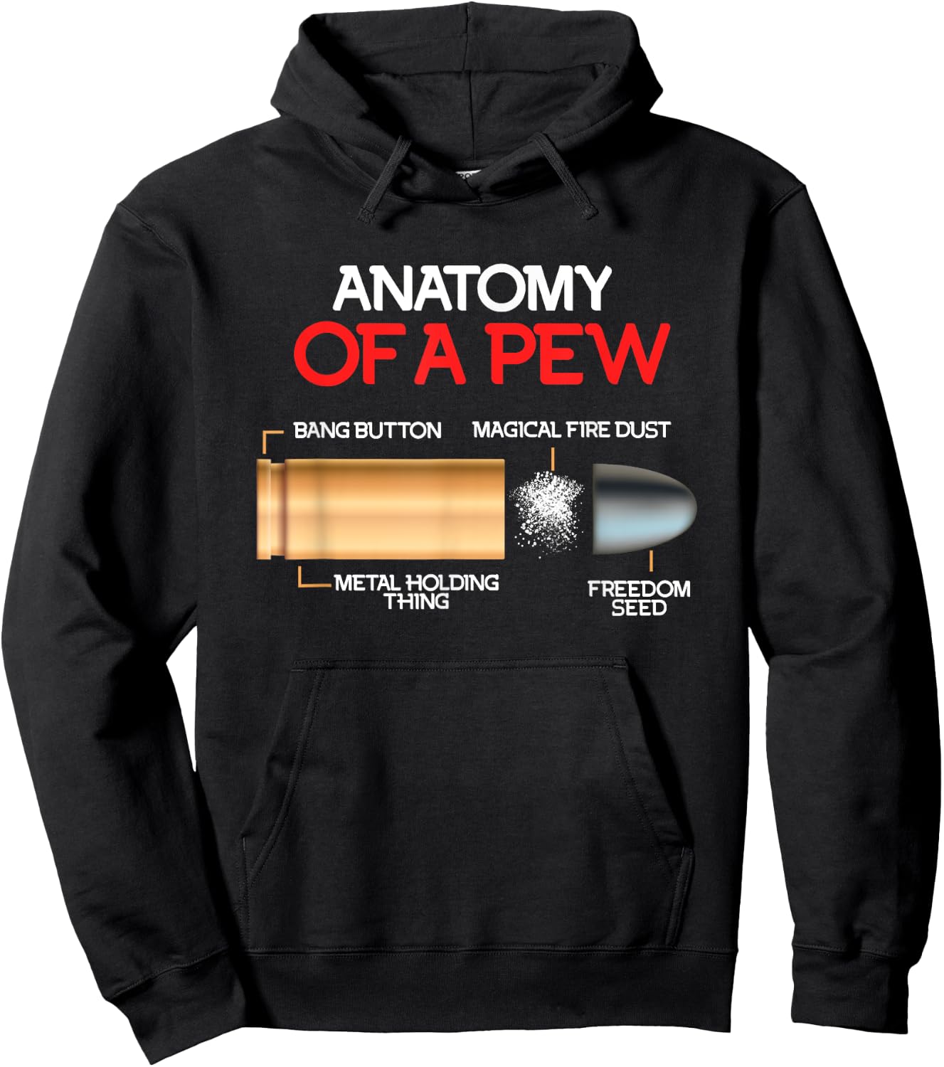 Waffen Anatomie Handfeuerwaffe Pistolen Munition Men's Black Modern Letter Print , Small, Short Sleeve, Classic Fit, Pull On, Straight Hemline, Round Neck, Regular Body, US Size Small Hoodie - Hoodie | Black