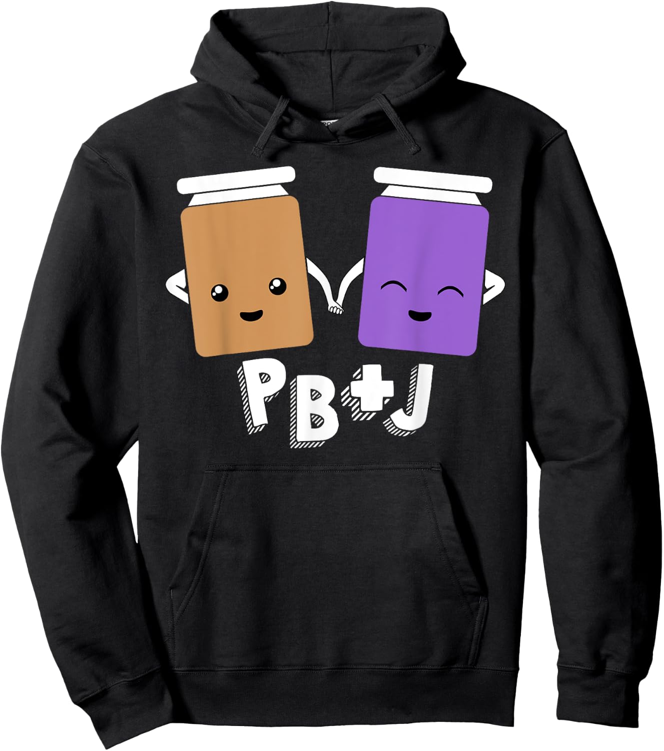 PB+J Cute Peanut Butter & Jelly Matching Costume Set Shirts Hoodie - Hoodie | Black