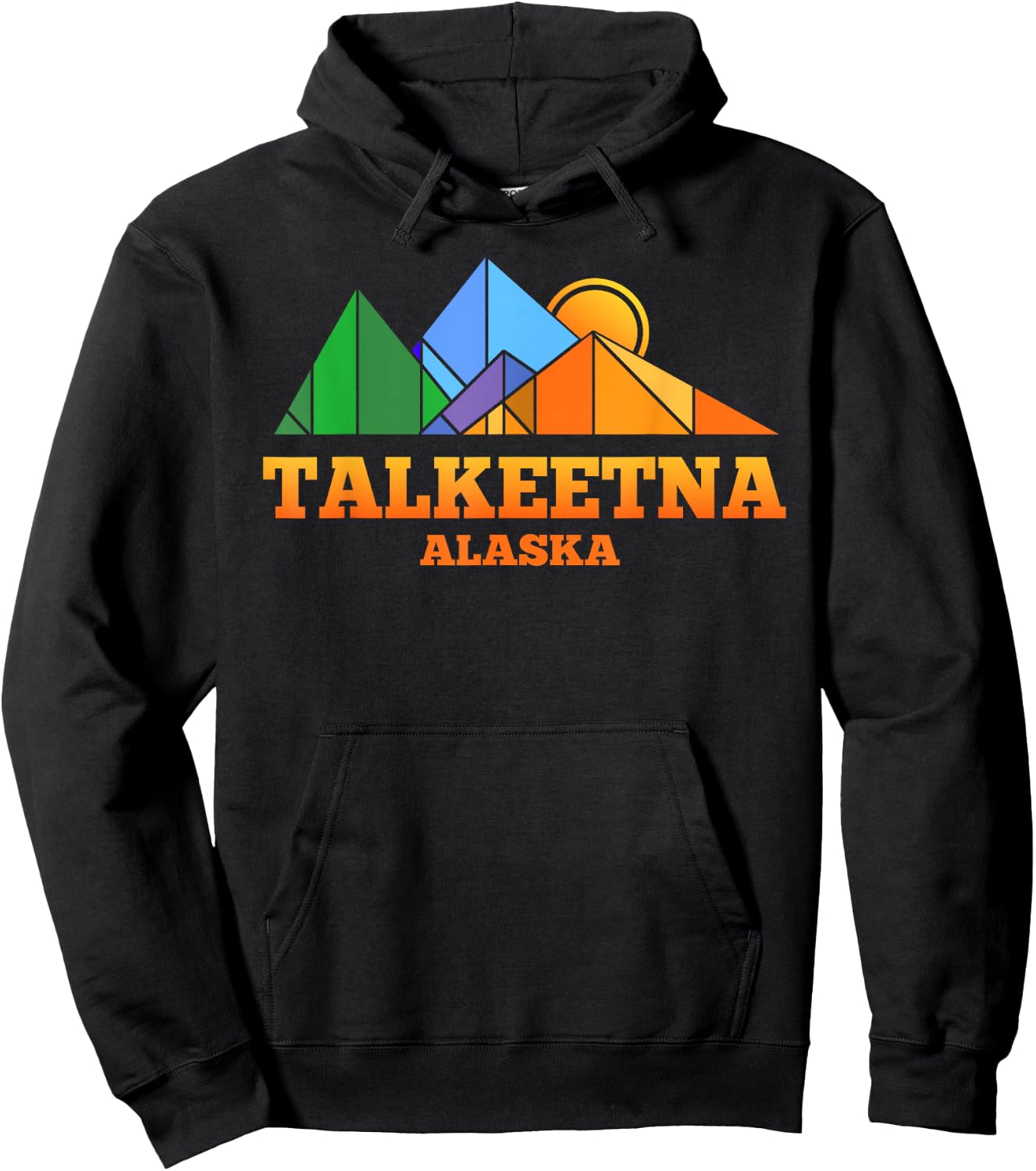 Talkeetna Alaska Retro Mountain Gift or Souvenir T Shirt Hoodie - Hoodie | Black