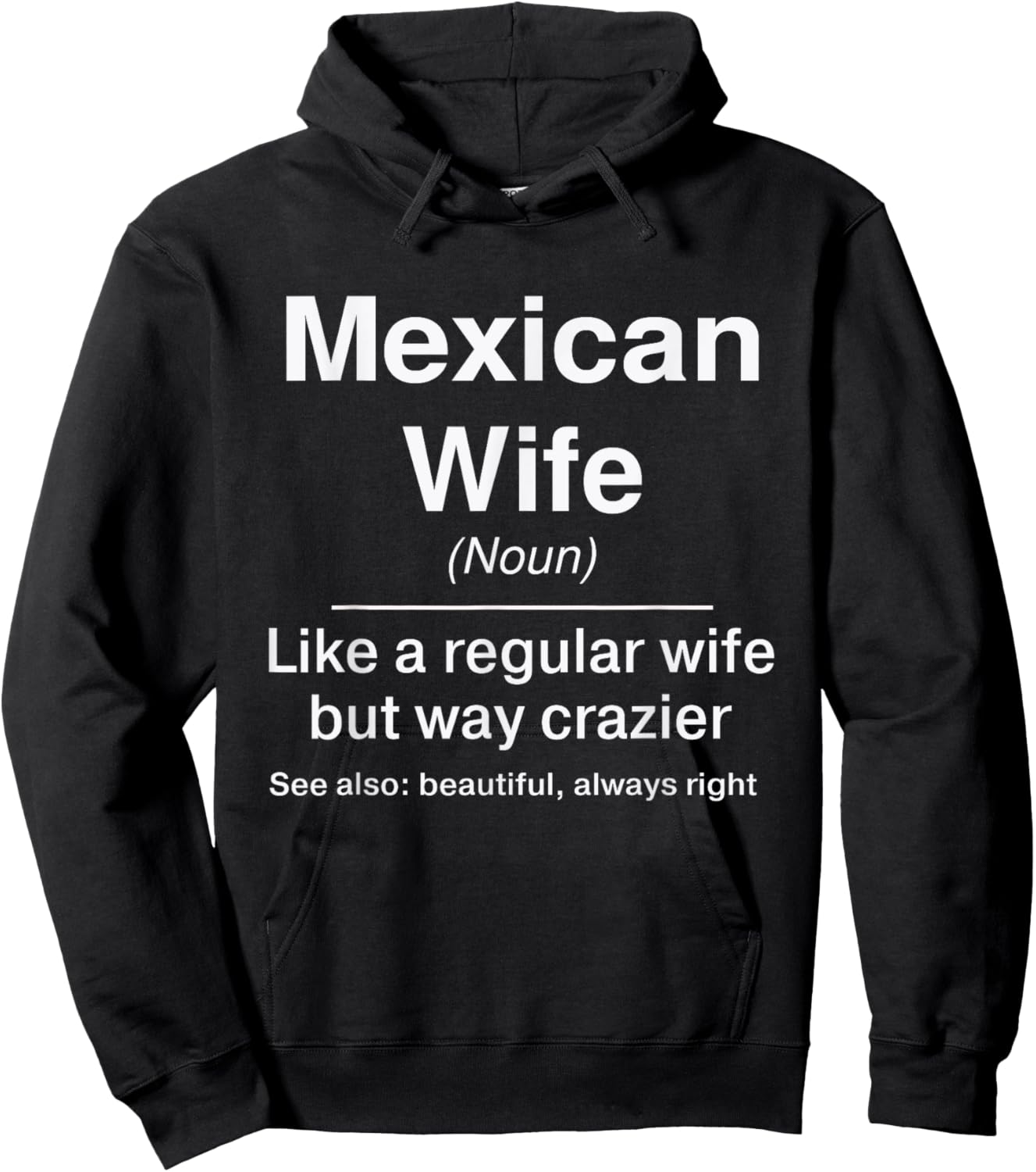 Funny Mexican Wife Definition Design for Mexican Women Hoodie - Hoodie | Black