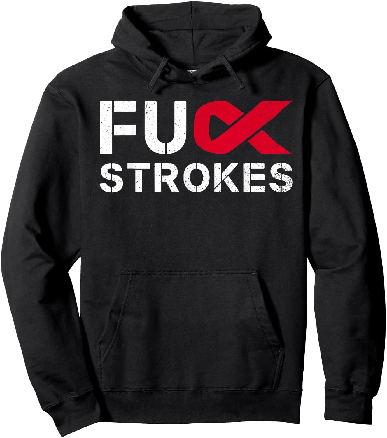 Fuck Strokes FU Survivor Stroke Awareness Month Red Ribbon Hoodie - Hoodie | Black