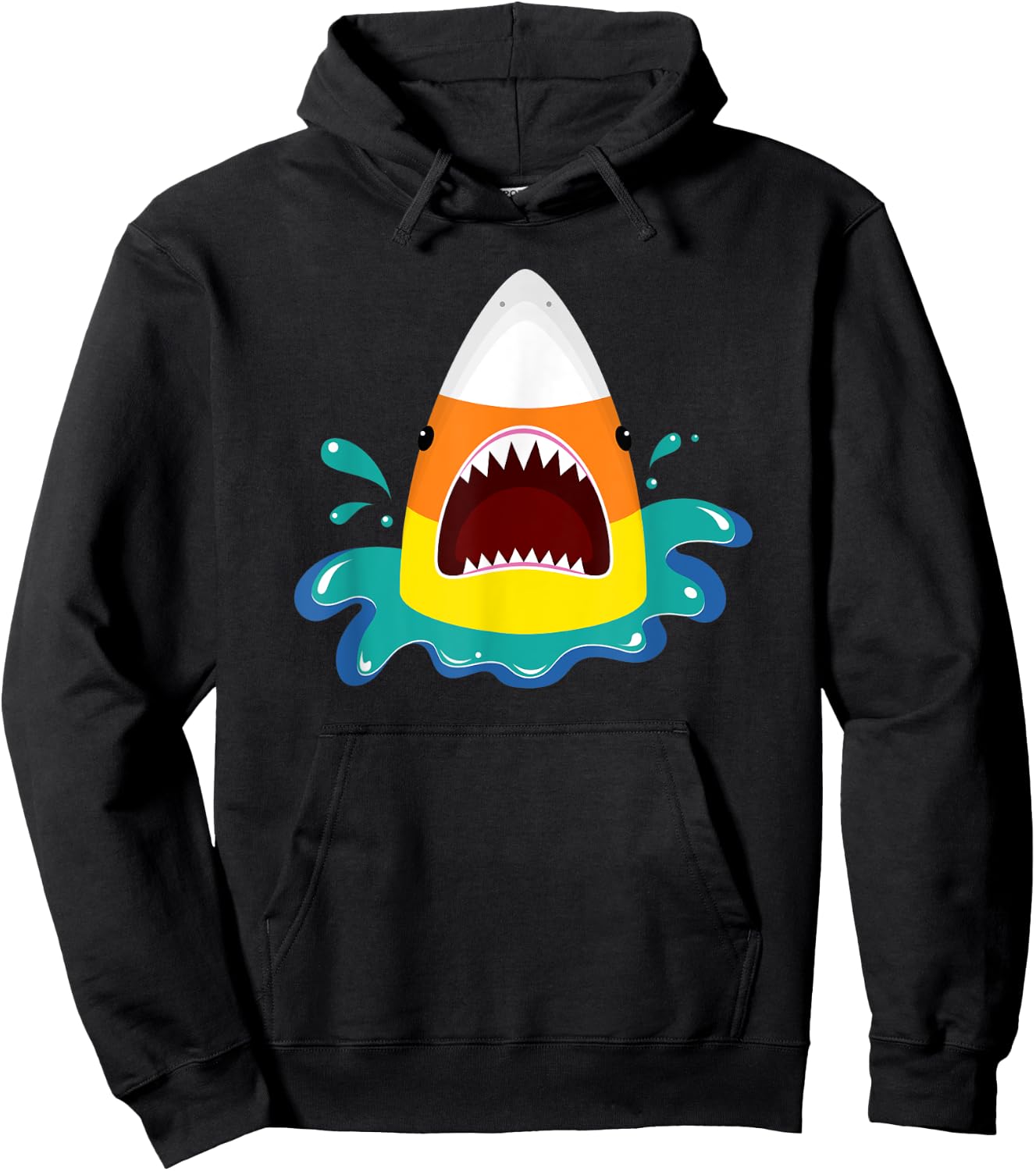 Halloween Candy Corn Shark Hoodie - Hoodie | Black