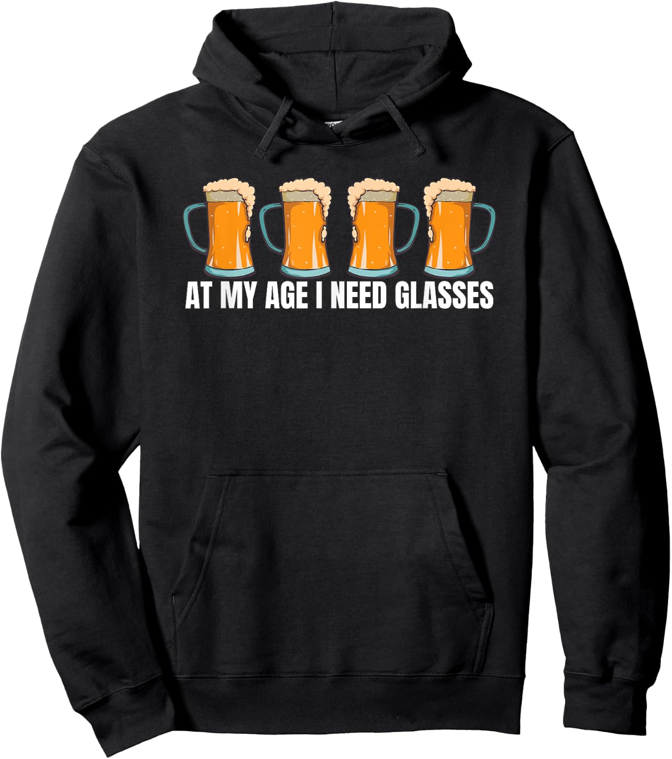 At My Age I Need Glasses Funny Beer Lovers Craft Beer Hoodie - Hoodie | Black