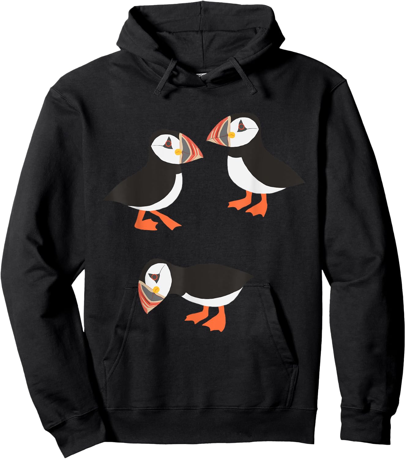 Funny Birds Puffin Hoodie - Hoodie | Black