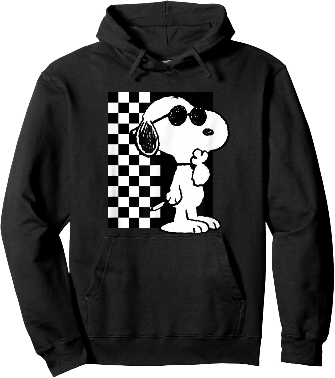 Peanuts - Snoopy Coolness Checkered Hoodie - Hoodie | Black