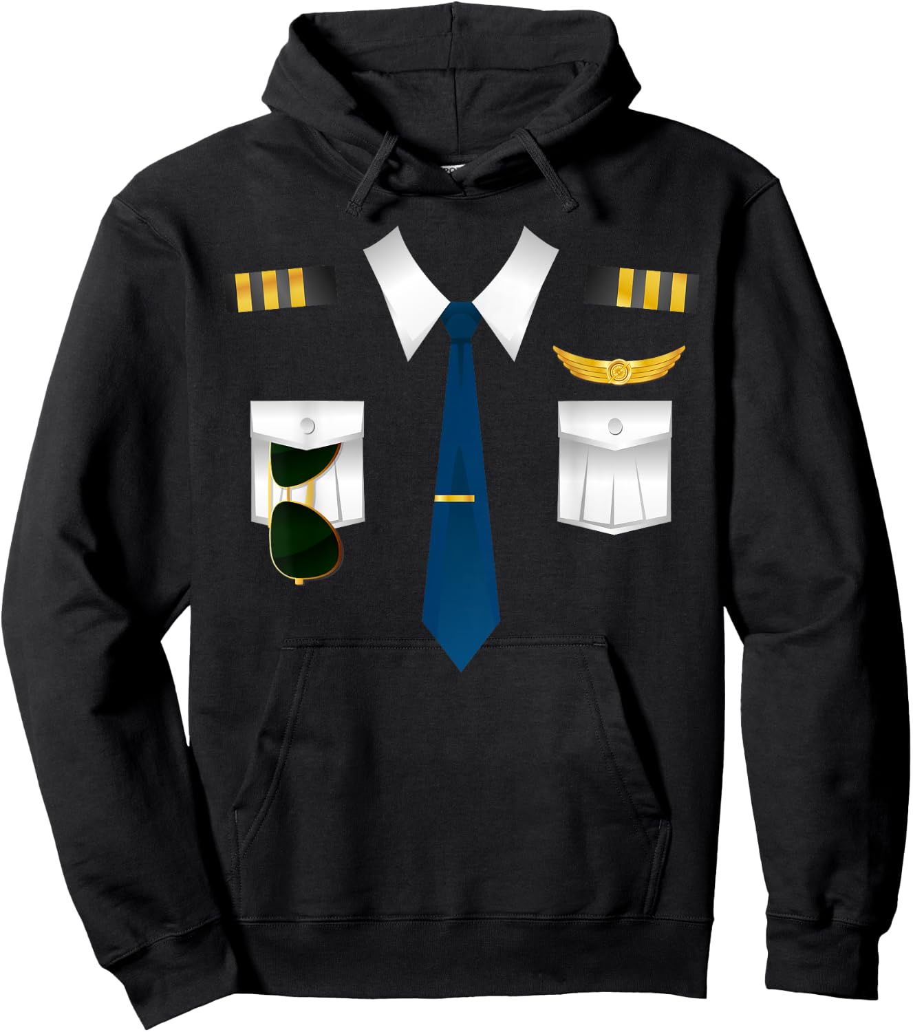 Pilot Uniform Costume Airplane Aviation Flying Airline Gift Hoodie - Hoodie | Black
