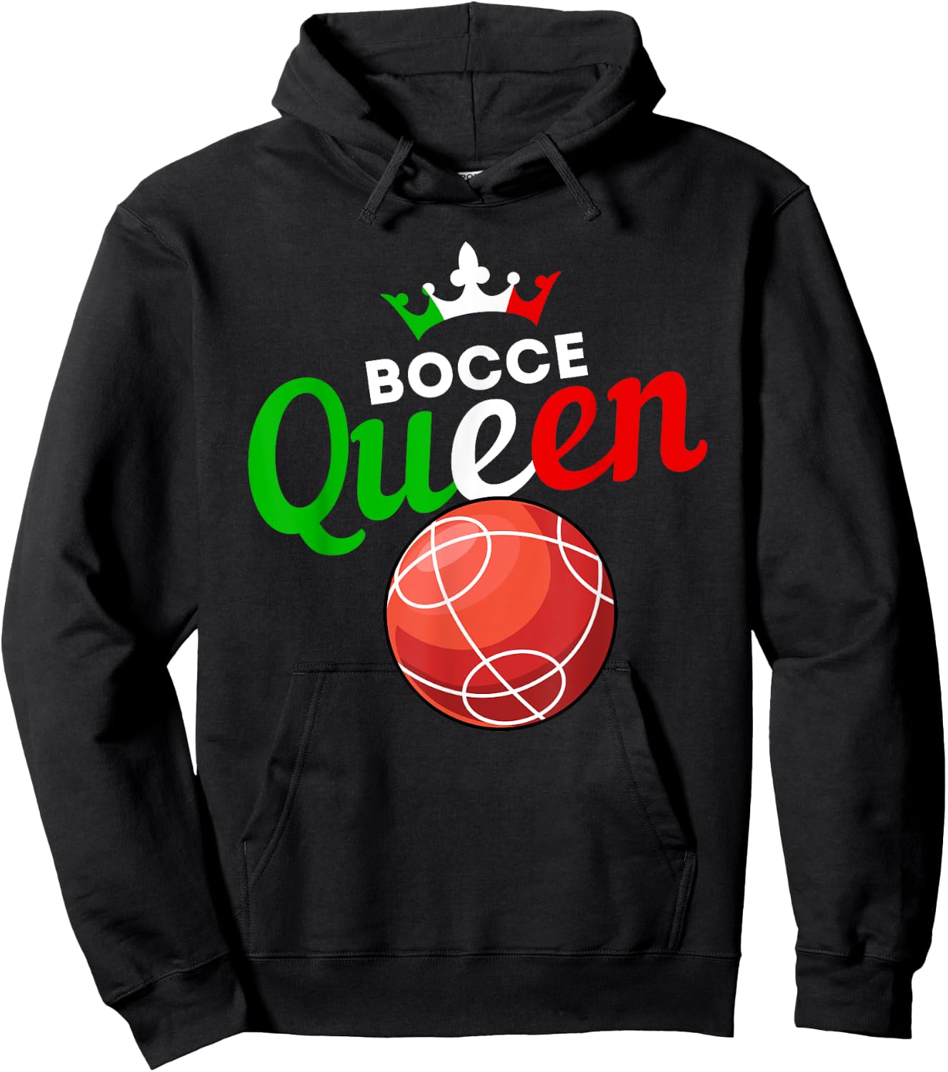 Bocce Ball Gift - Fun Yard Game - Bocce Queen Hoodie - Hoodie | Black