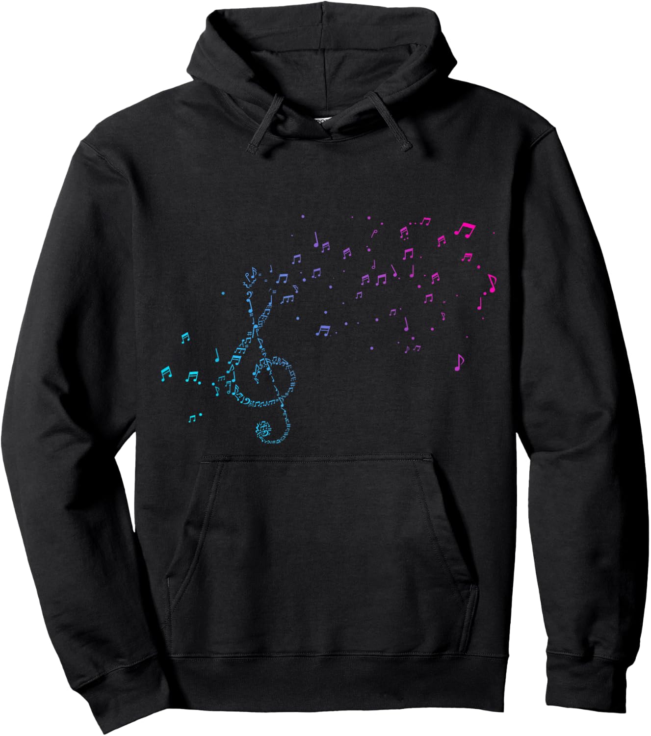 Musican Lover musical notes Just Music clef Hoodie - Hoodie | Black