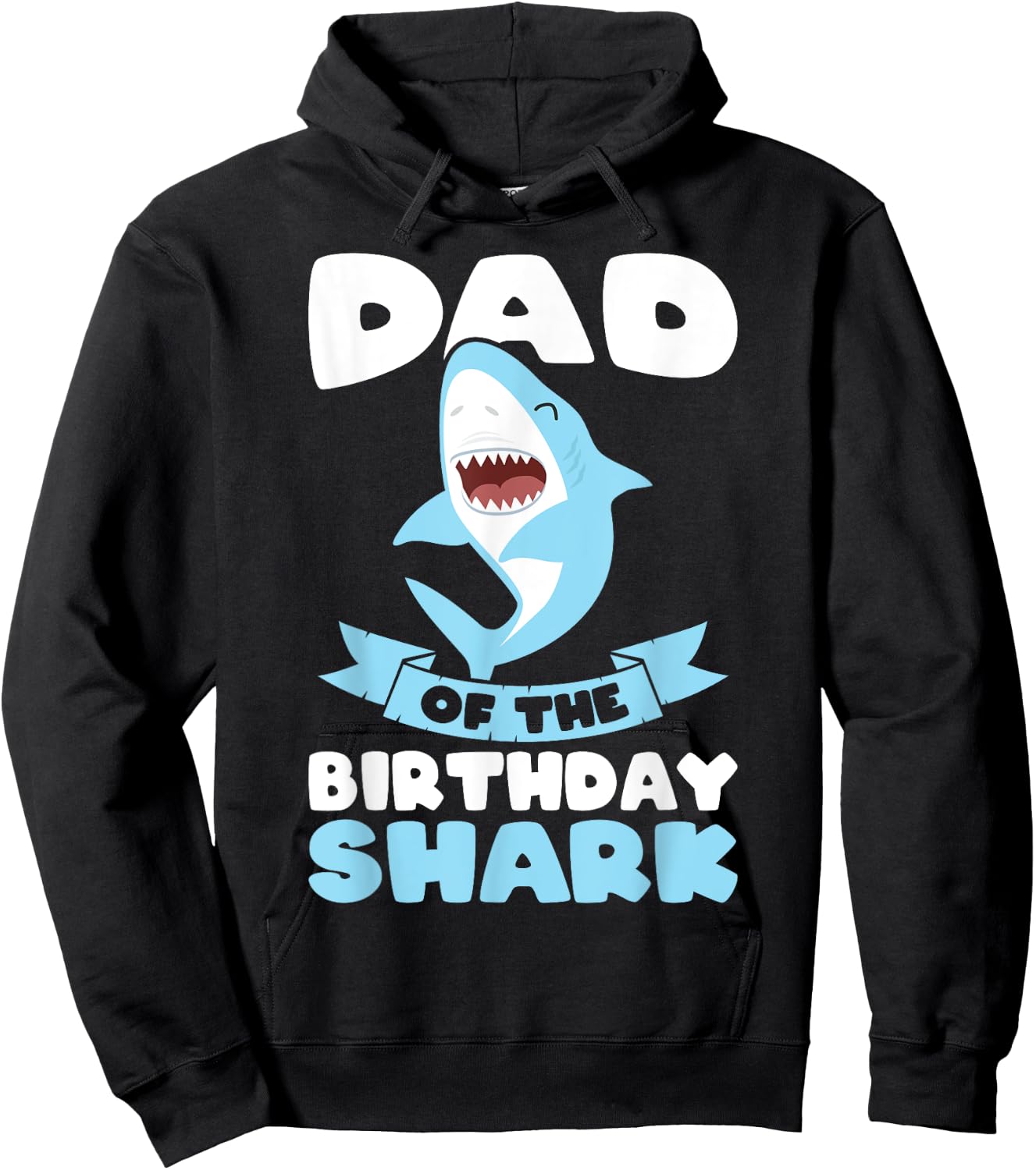 Dad of the Birthday Shark Birthday Hoodie - Hoodie | Black