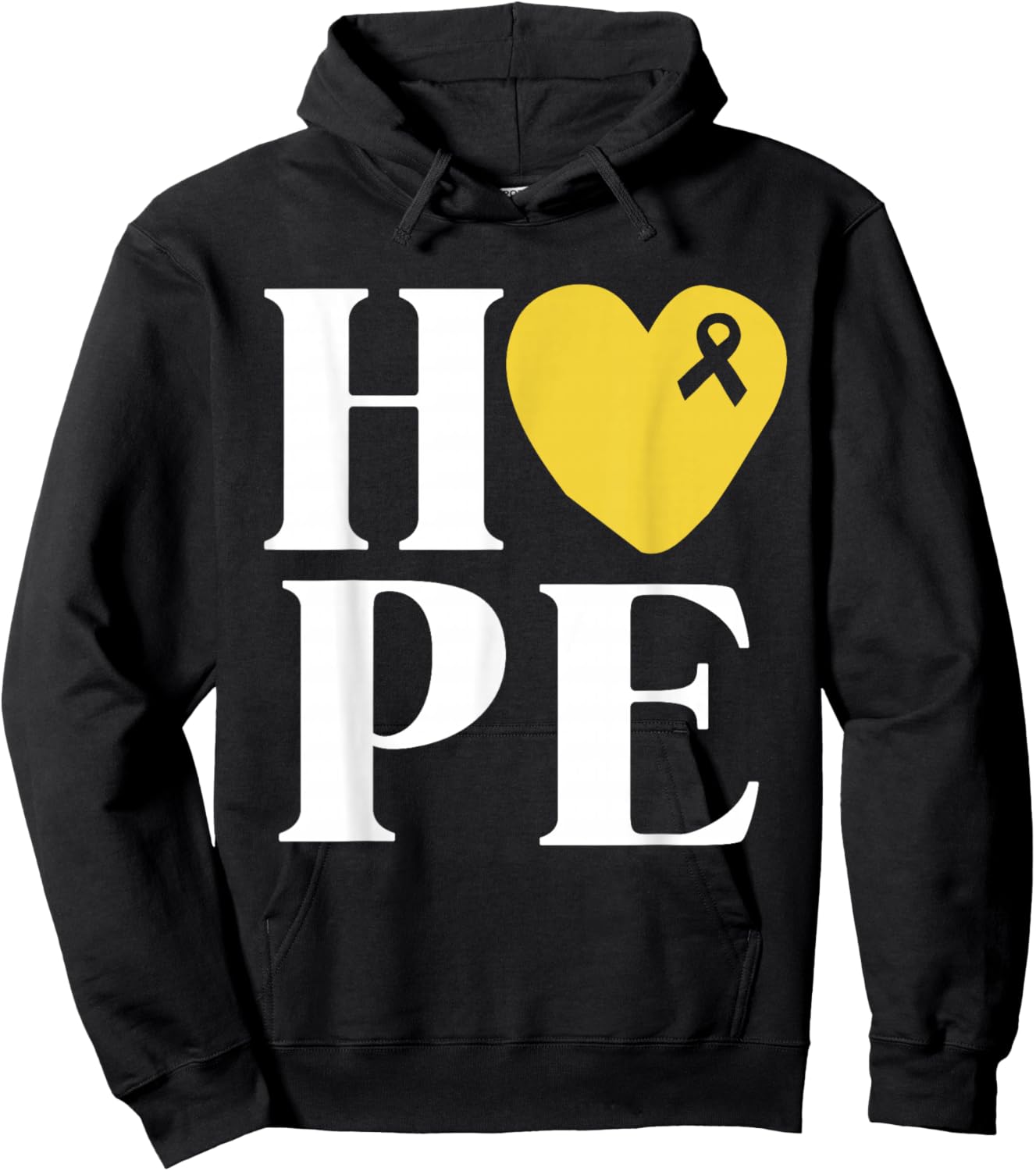 Childhood Cancer Fighter Shirts Hope Gold Ribbon Awareness Hoodie - Hoodie | Black