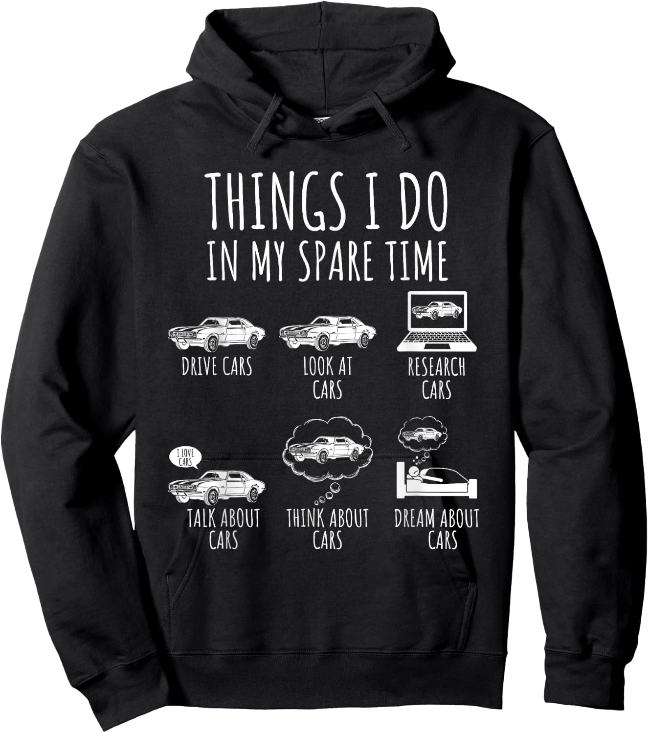 Things I Do In My Spare Time Car Enthusiast Funny Car Lovers Hoodie - Hoodie | Black
