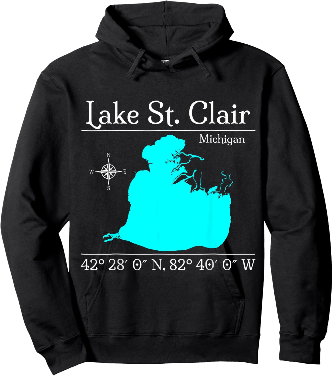 Lake St. Clair, Michigan Hoodie - Hoodie | Black