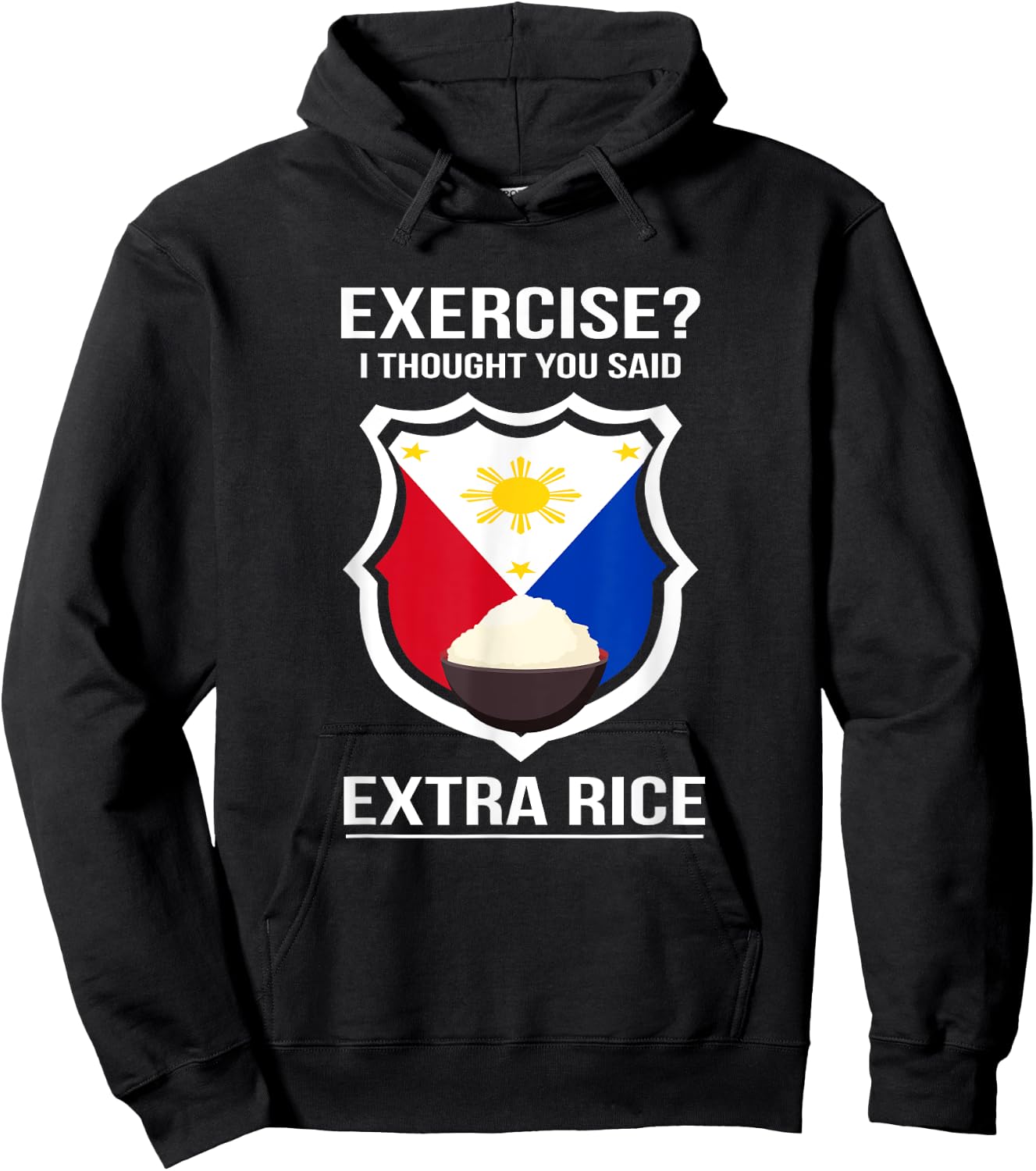 Funny Filipina Filipino Food Joke Rice Philippines Small Hoodie - Hoodie | Black