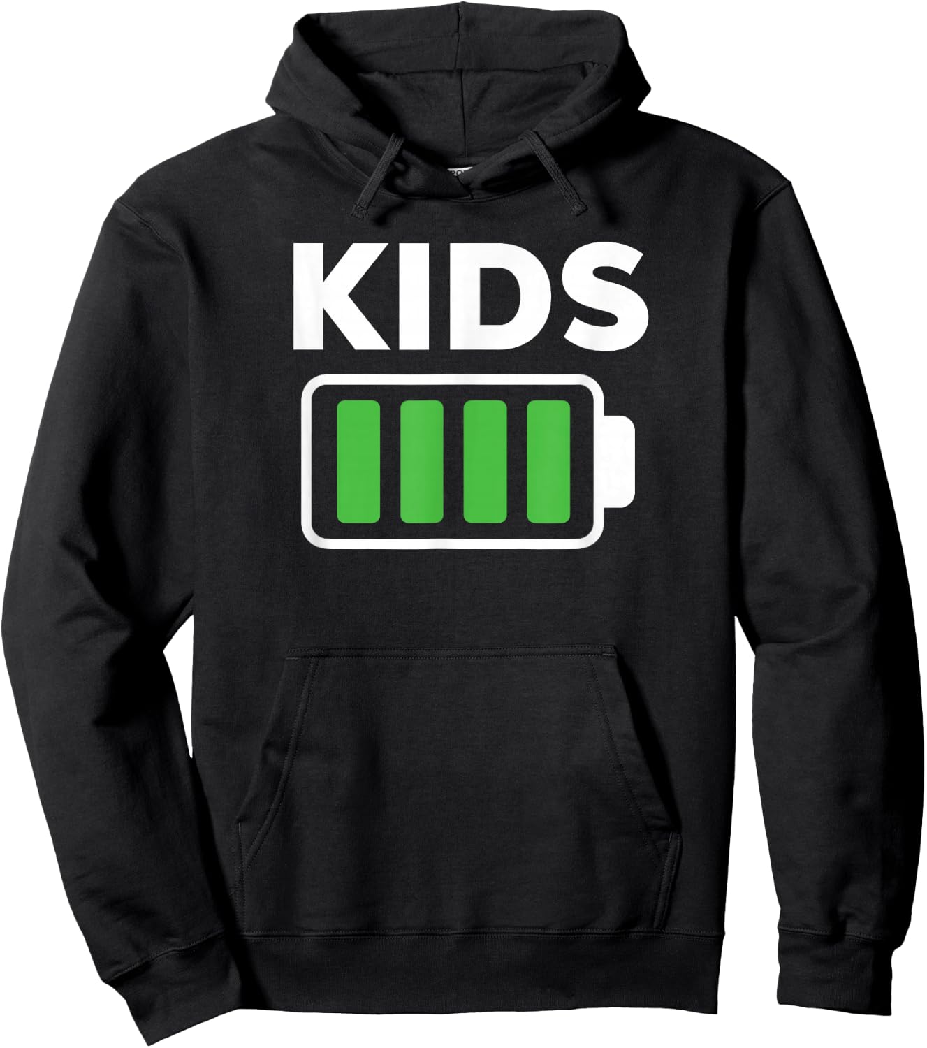 Kids Full Battery Shirt for Boys Girls Sarcastic Matching Hoodie - Hoodie | Black