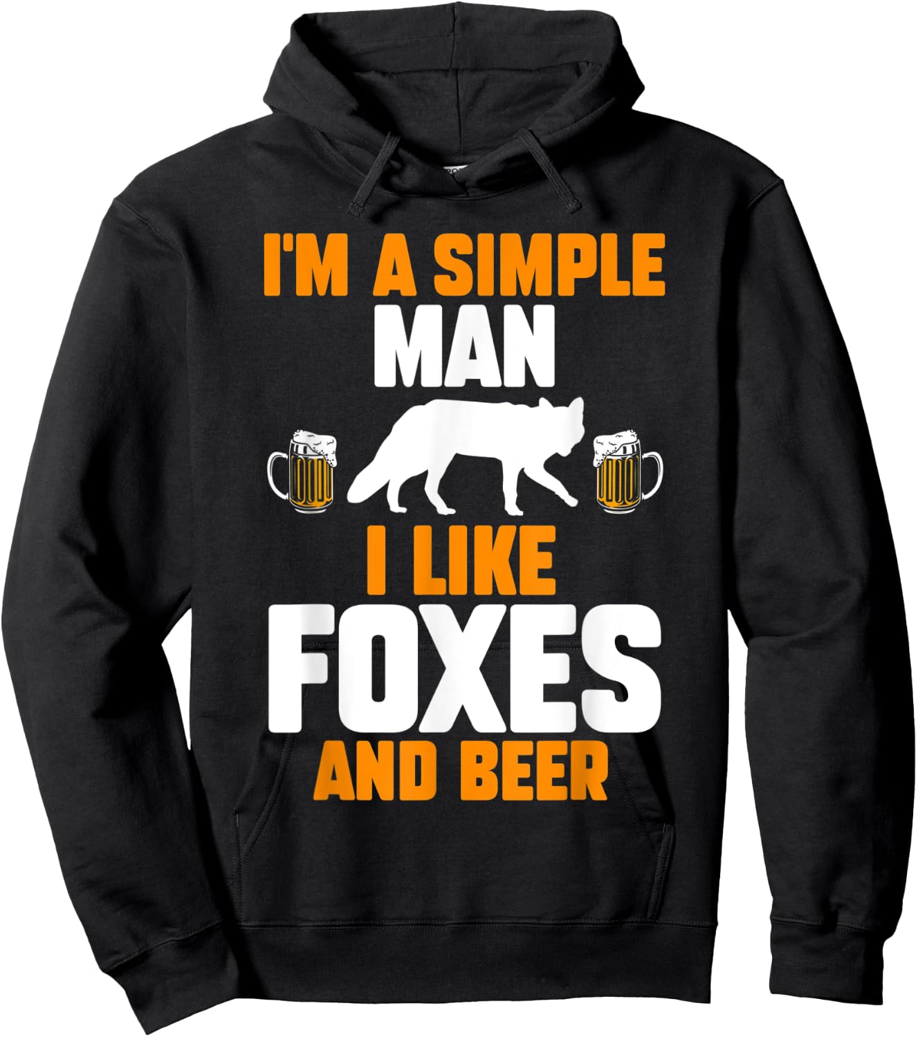 Im a simple man i like foxes and beer Hoodie - Hoodie | Black