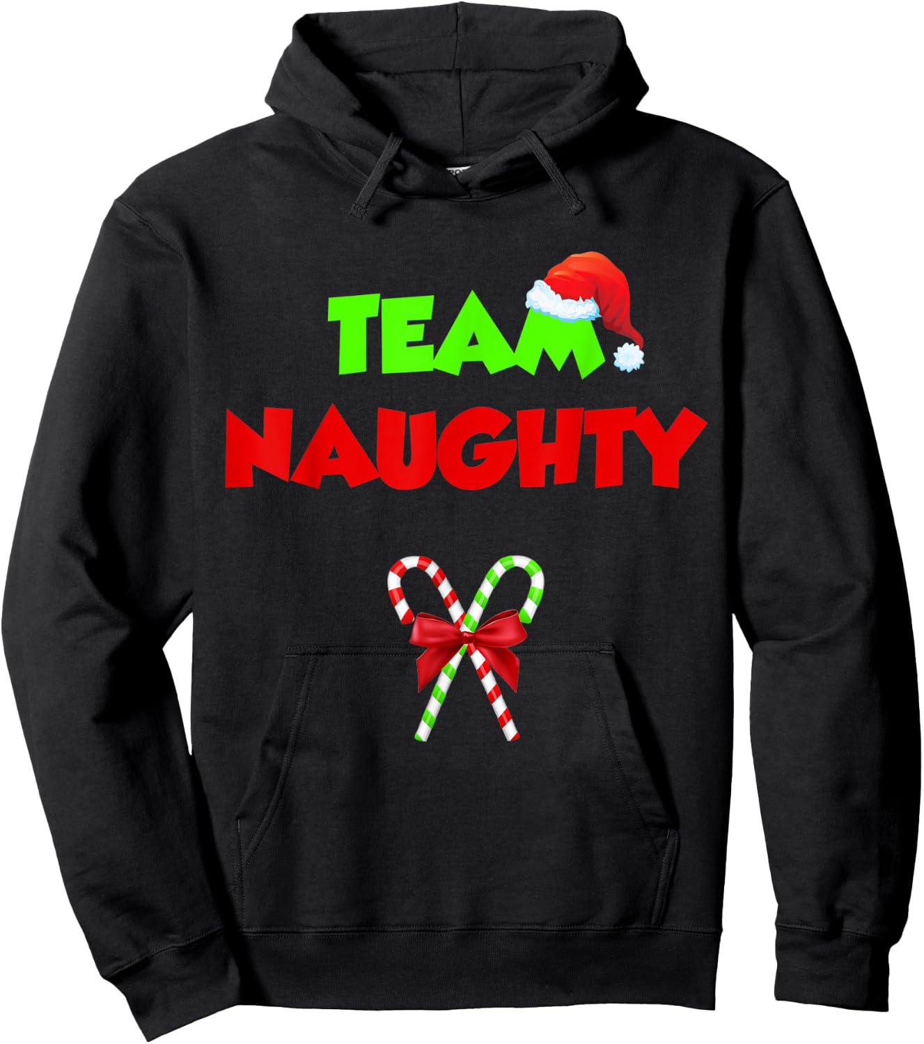 Team Naughty Nice Funny Christmas Xmas Gifts Women Hoodie - Hoodie | Black