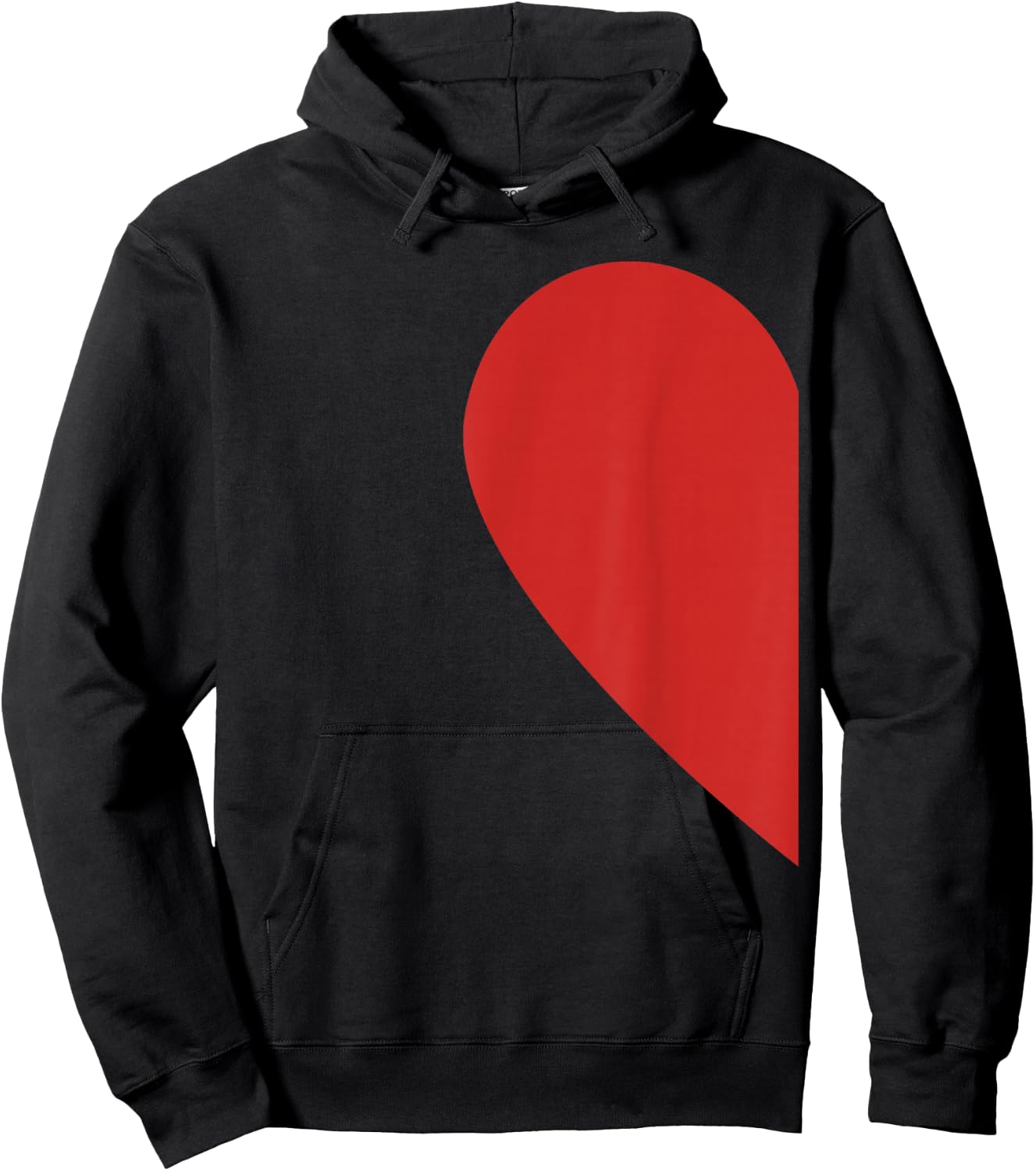 Matching Half Heart Red Valentines Day Twin T Shirt Hoodie - Hoodie | Black