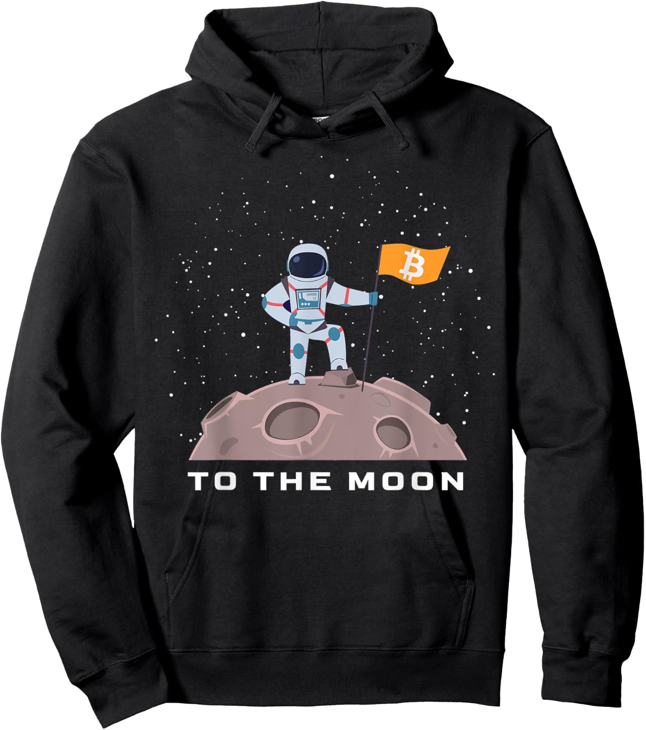 Bitcoin to the moon BTC Crypto Astronaut with BTC Flag Hoodie - Hoodie | Black