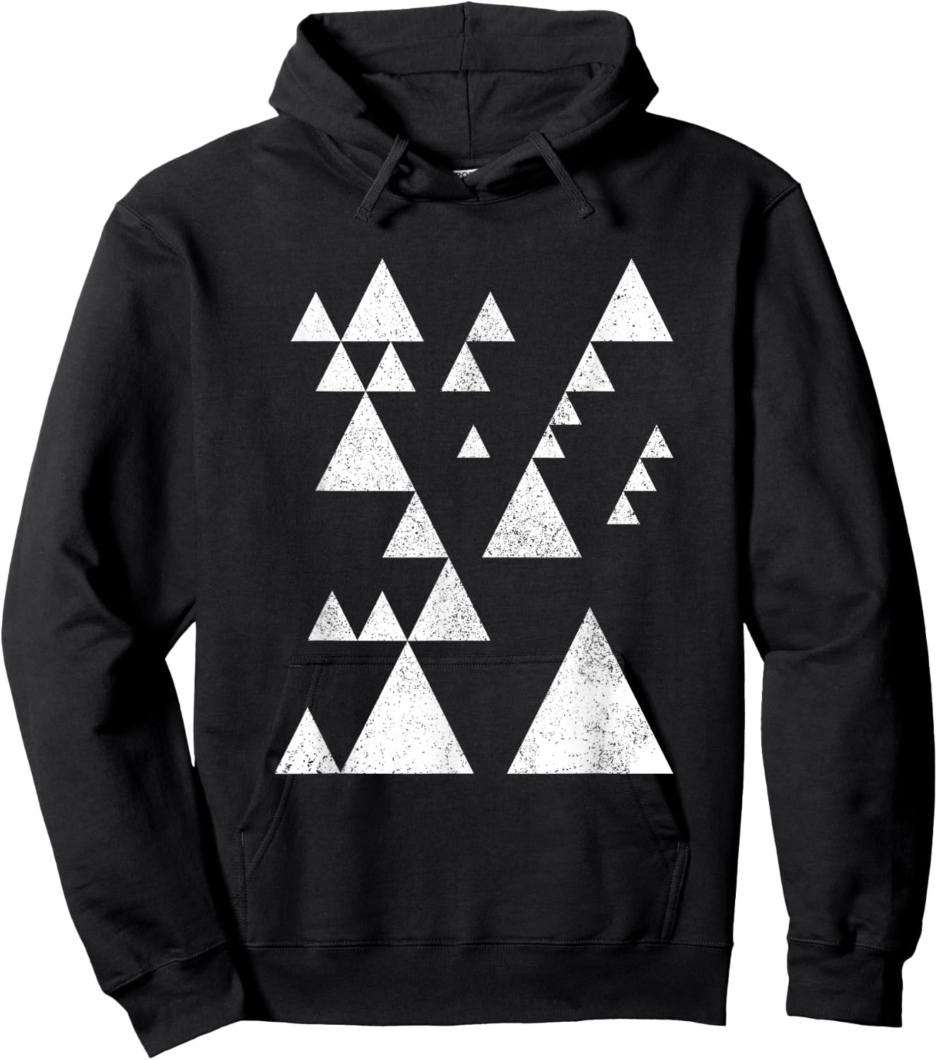 Geometric Triangles Shapes Geometry Abstract Art Distressed Hoodie - Hoodie | Black