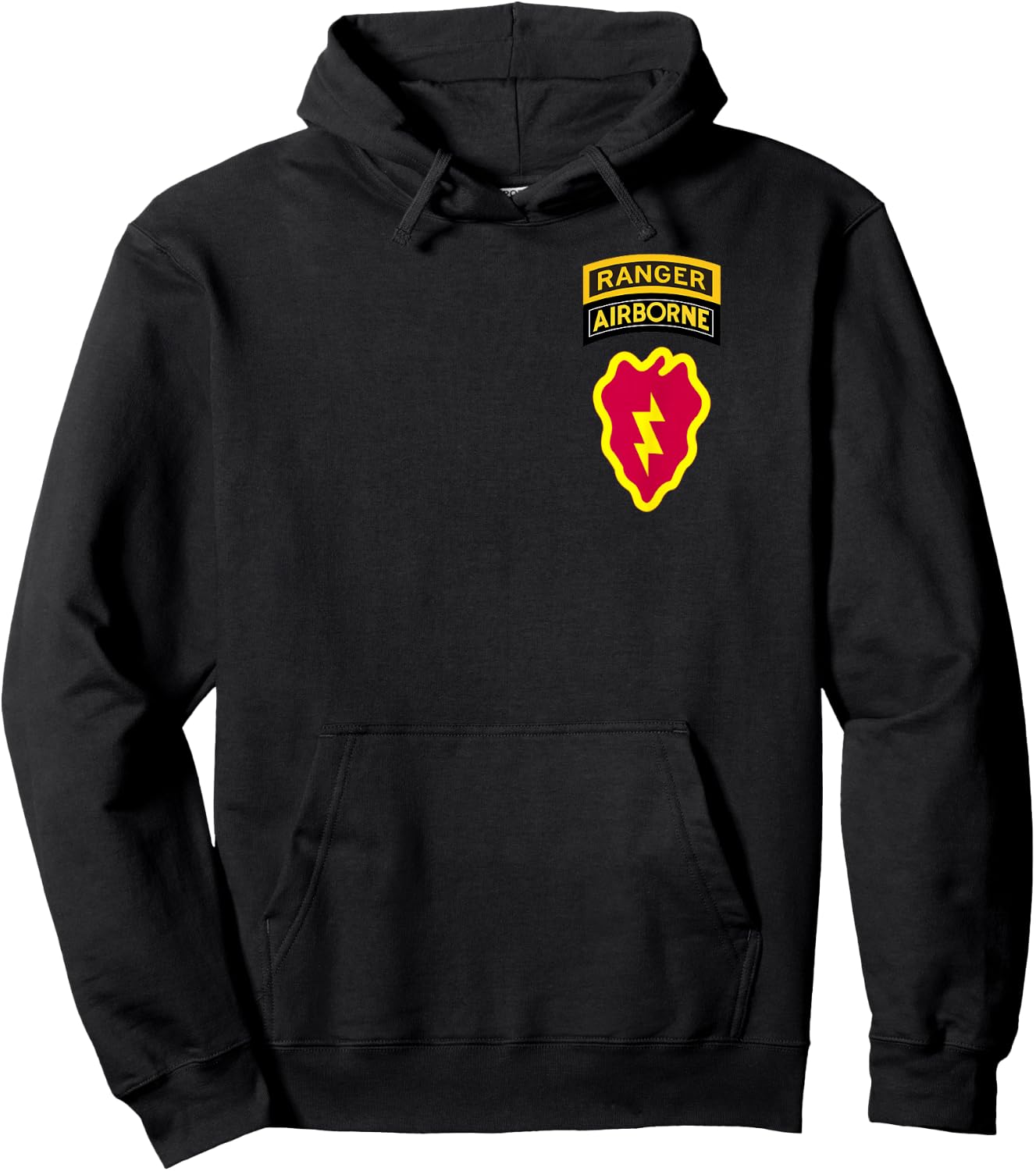 25th Infantry Division Patch - 25th ID Airborne Ranger Tab Hoodie - Hoodie | Black
