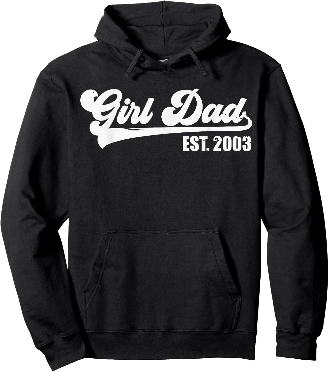 Girl Dad Est 2003 Retro Proud Vintage Father of Daughters Hoodie - Hoodie | Black