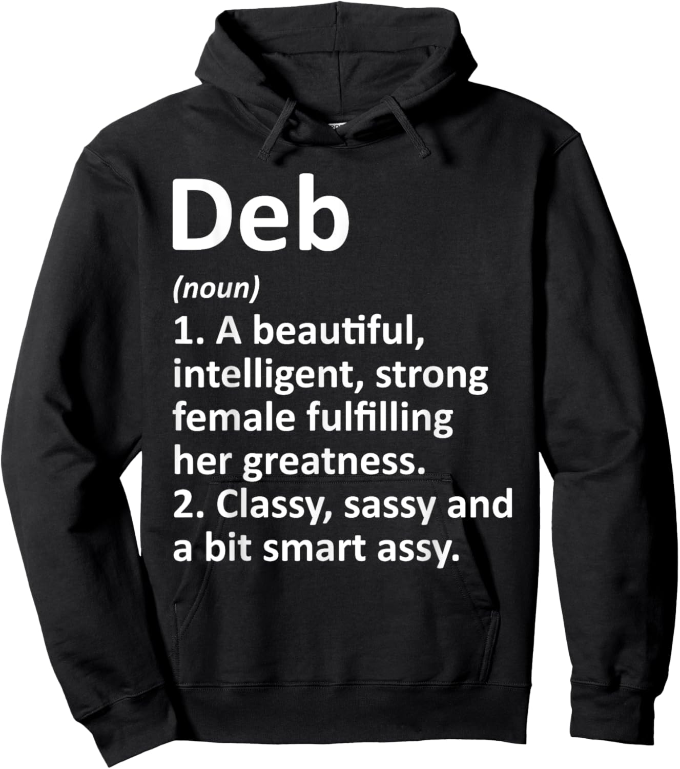 Custom Women Name Meaning Girl Mom Wife Birthday DEB Definition Personalized Name Funny Hoodie - Hoodie | Black