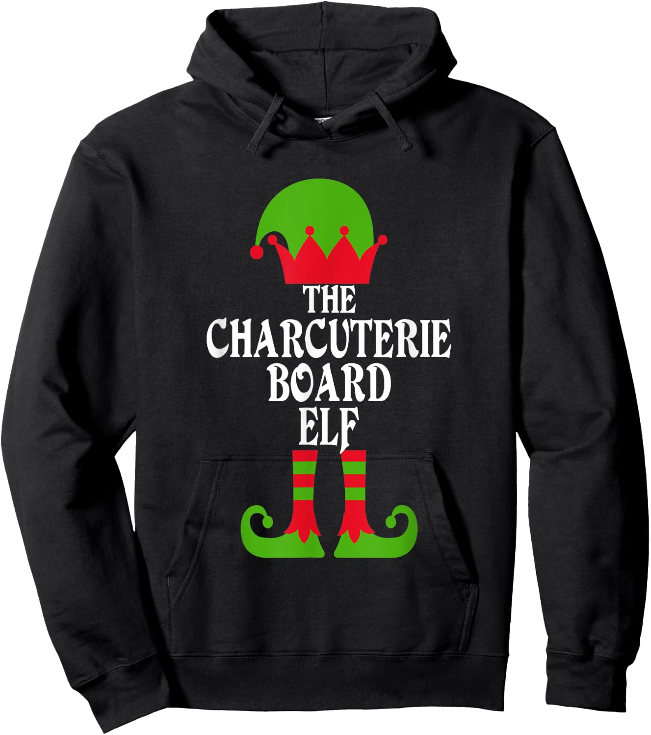 Charcuterie Board Elf Christmas Hoodie - Hoodie | Black