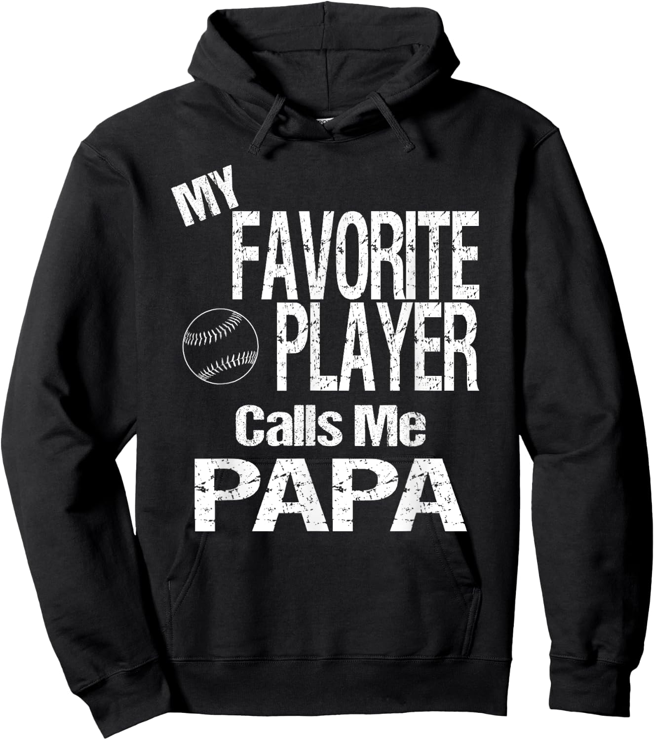 My Favorite Player Calls Me Papa Shirt Softball Baseball Hoodie - Hoodie | Black