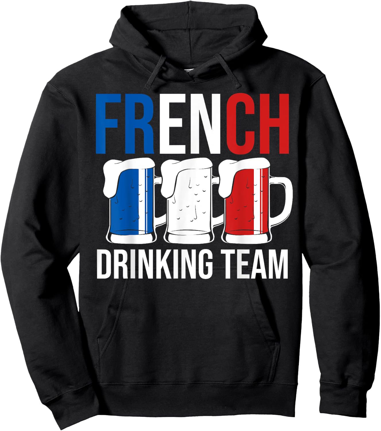 French Drinking Team Brew Beer Mug France Flag Beer Lover Hoodie - Hoodie | Black