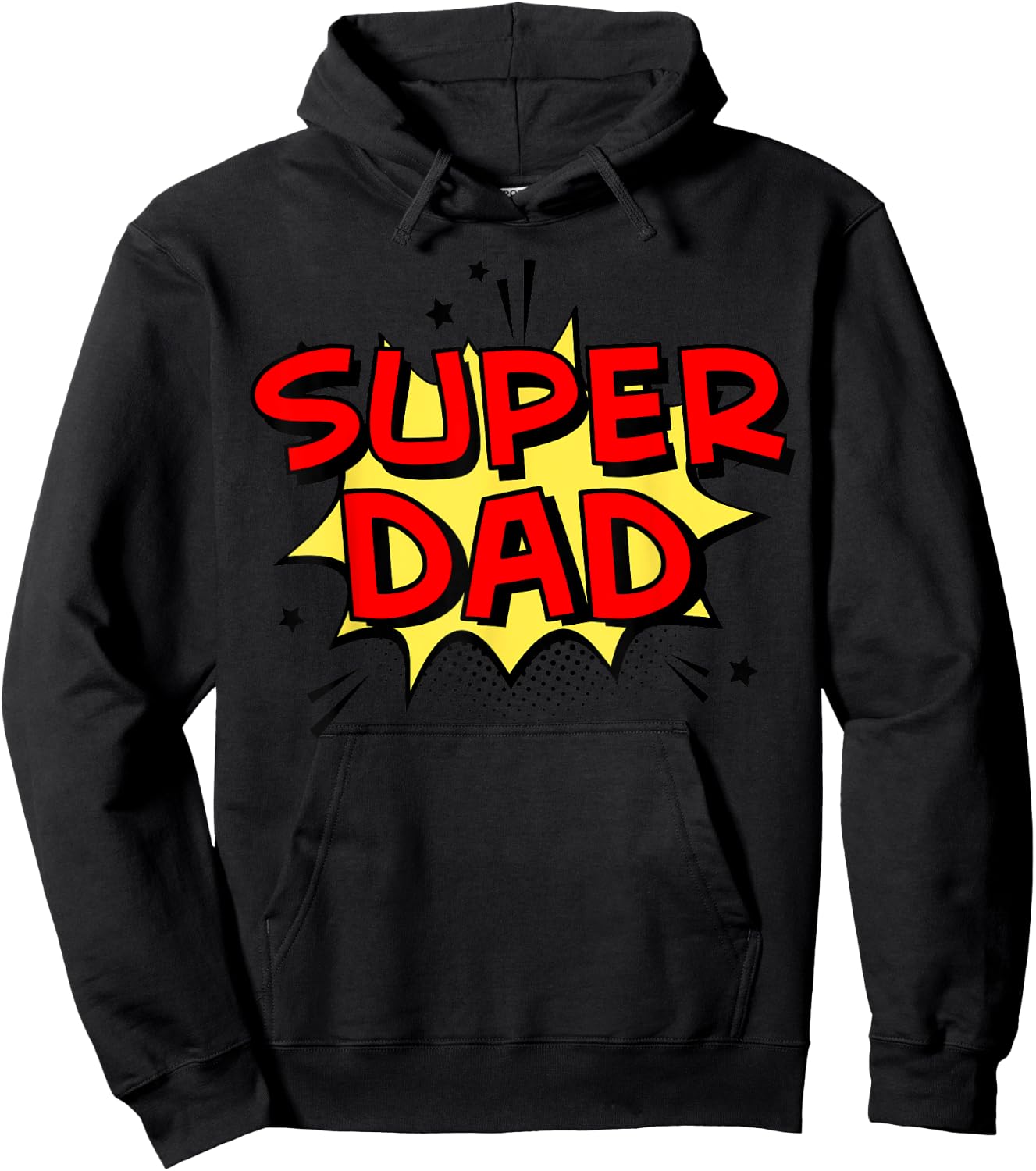 Cartoon Super Dad funny Super hero Dad Hoodie - Hoodie | Black
