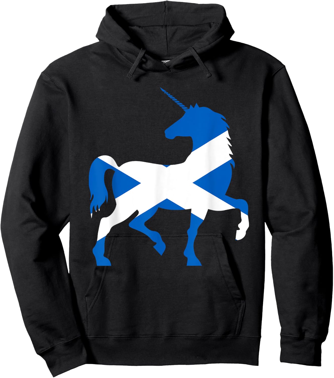 Scotland Flag Unicorn Scot Tartan Plaid Day Scottish Unicorn Hoodie - Hoodie | Black