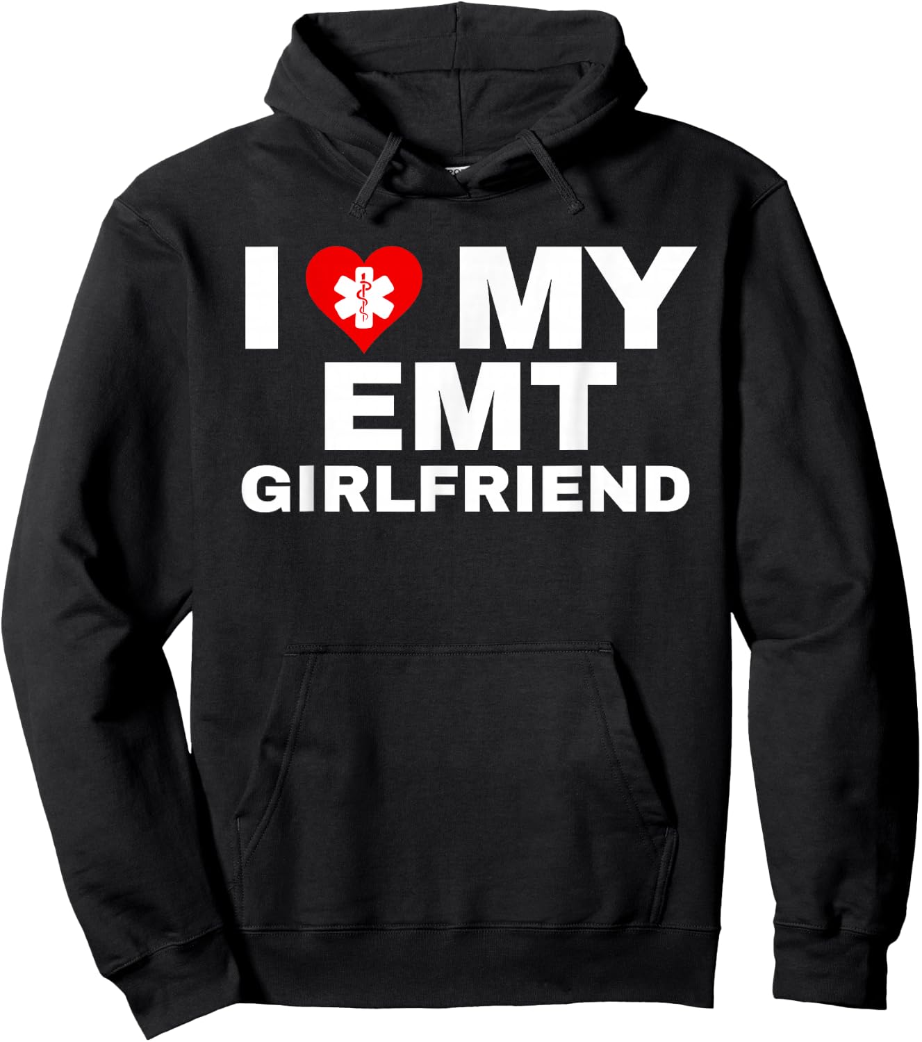 I Heart My EMT Girlfriend EMS First Responder Partner Hoodie - Hoodie | Black