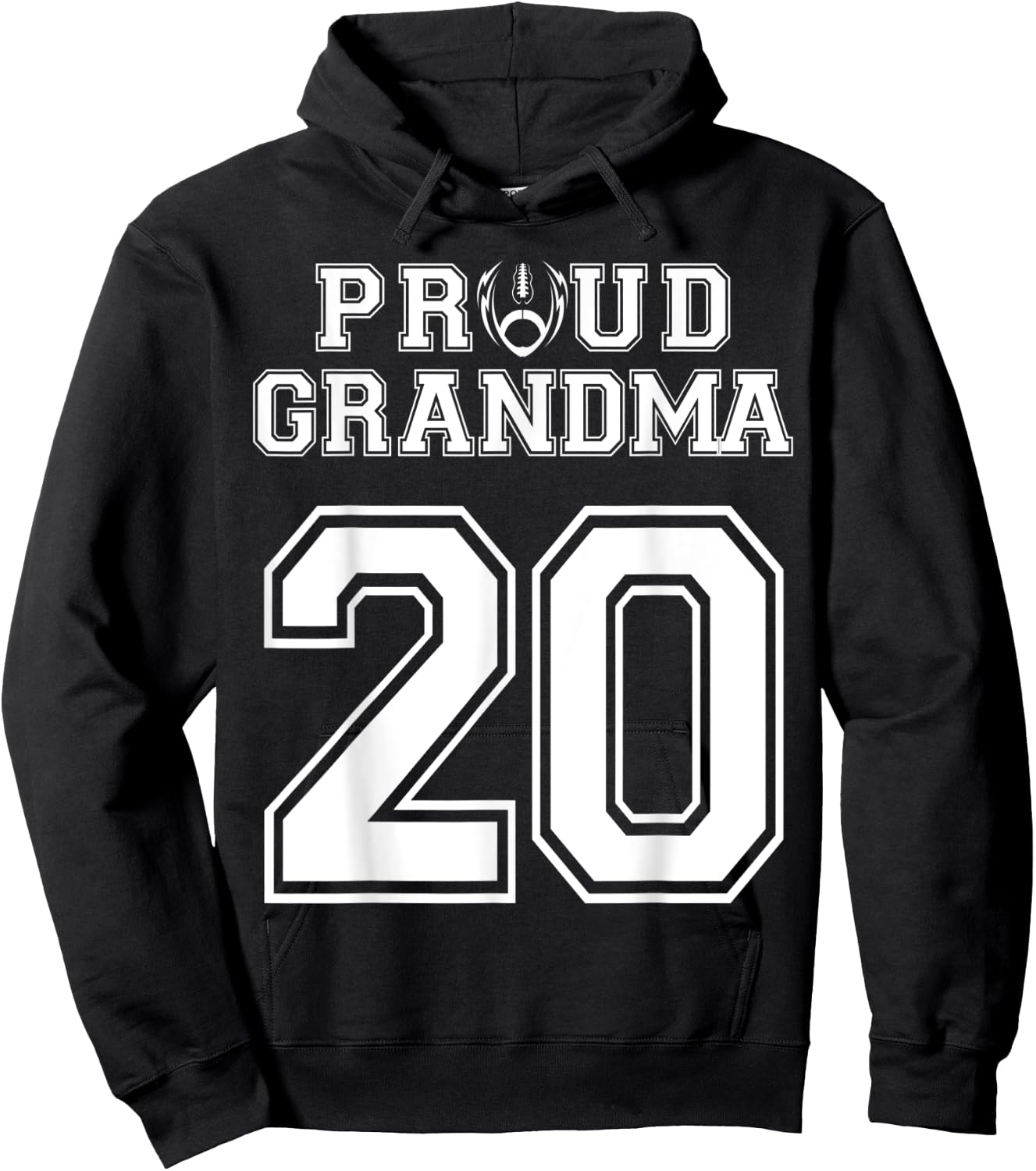 Custom Proud Football Grandma Number 20 Personalized Women Hoodie - Hoodie | Black