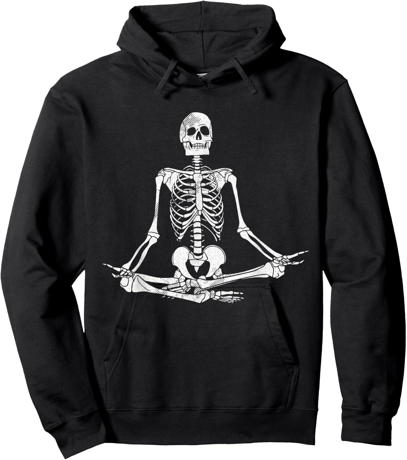 Meditating Skeleton Lazy Halloween Costume Funny Skull Yoga Hoodie - Hoodie | Black