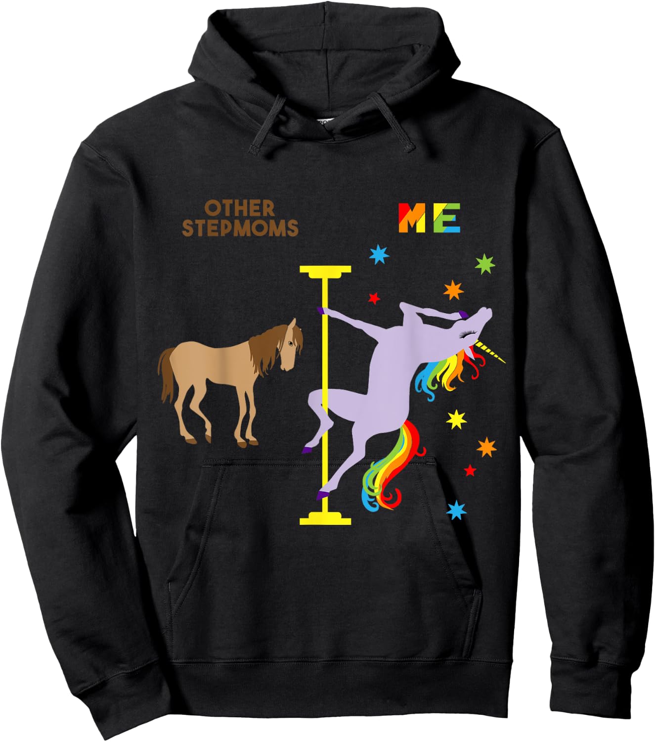 Unicorn Stepmom Shirt Funny Rainbow Gifts for Step Moms Hoodie - Hoodie | Black