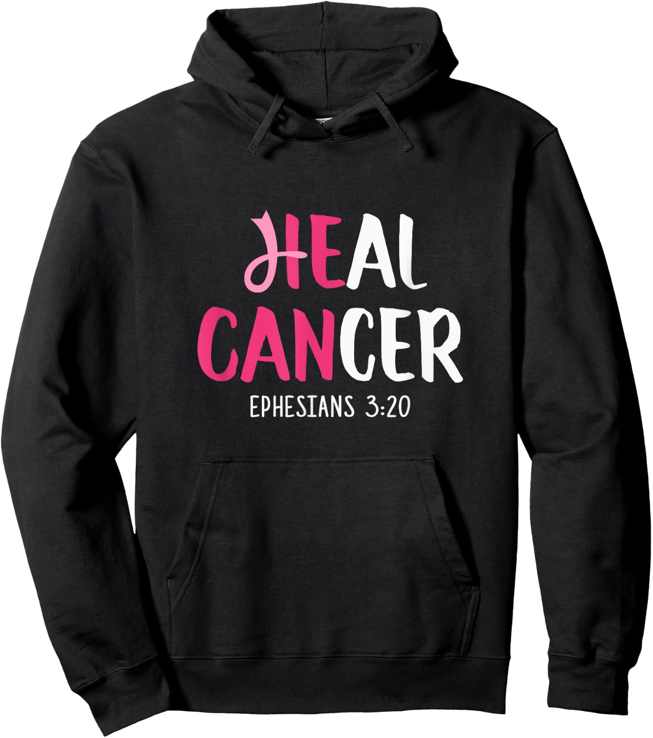 He Can Heal Cancer Breast Cancer Awareness Christian Hoodie - Hoodie | Black