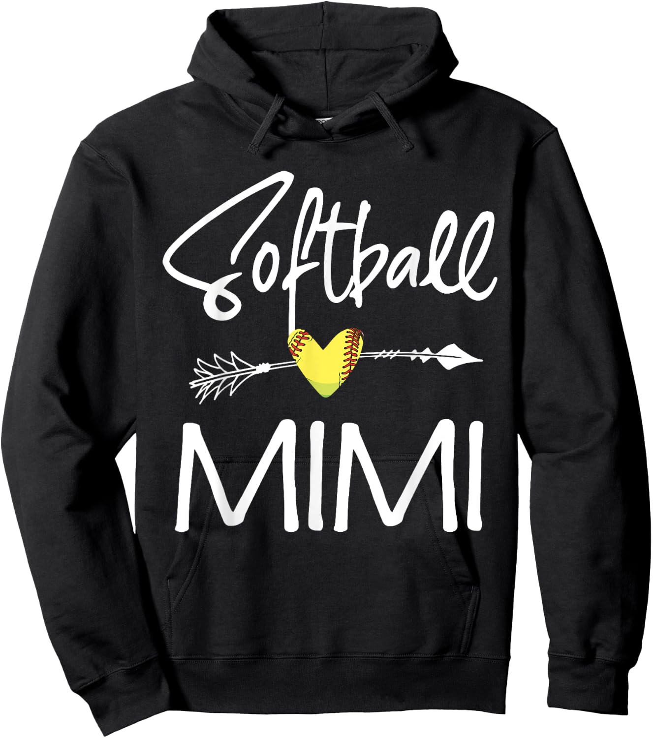 Softball Mimi Women Softball Gift Hoodie - Hoodie | Black