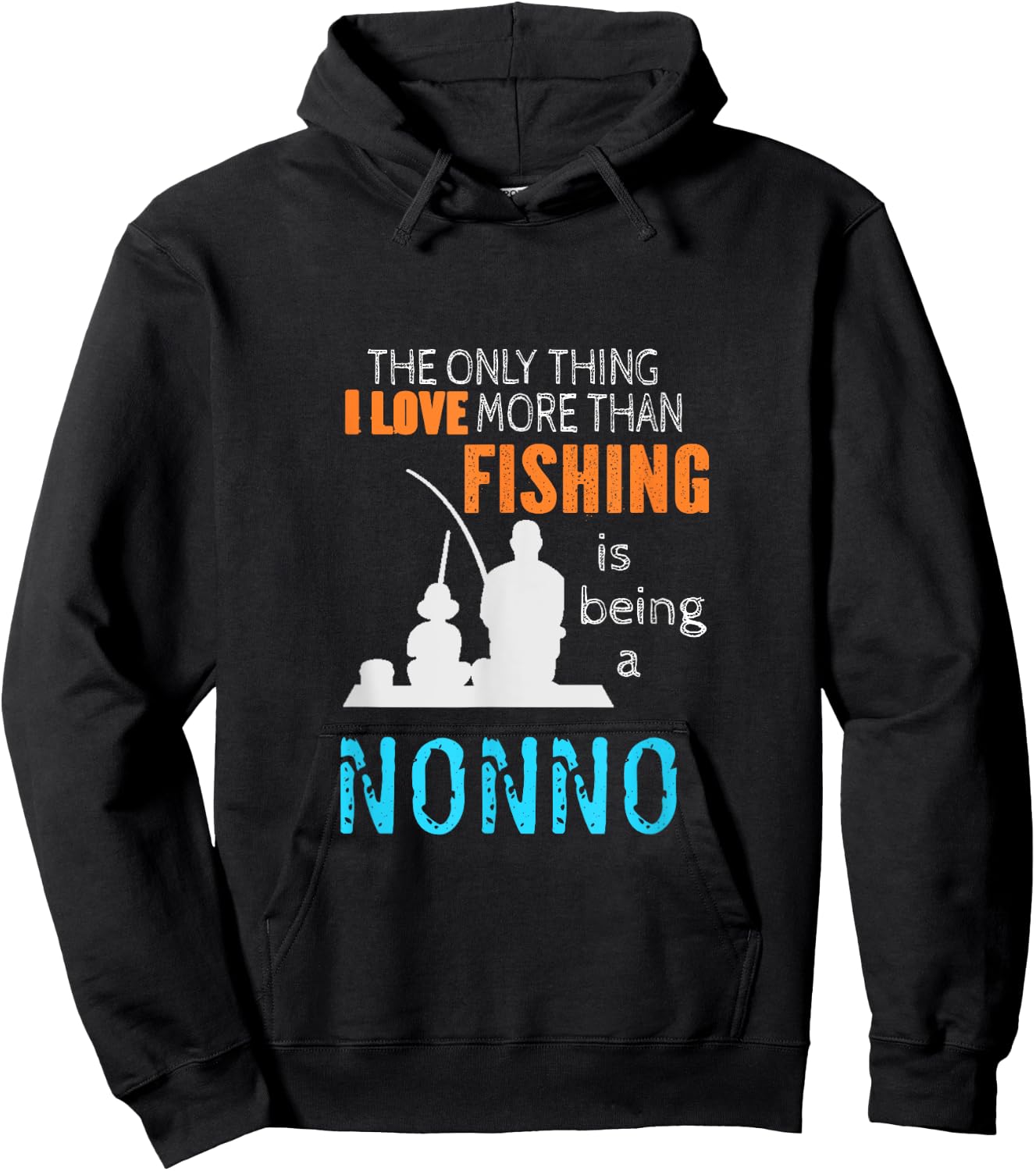 More Than Love Fishing Nonno Italy Italian Grandpa Hoodie - Hoodie | Black