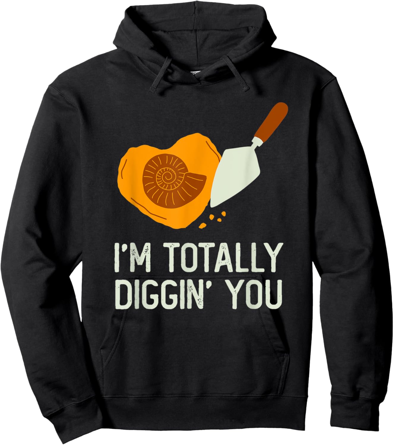 Fossil Hunting Valentines Day Gift I'm Totally Diggin You Hoodie - Hoodie | Black