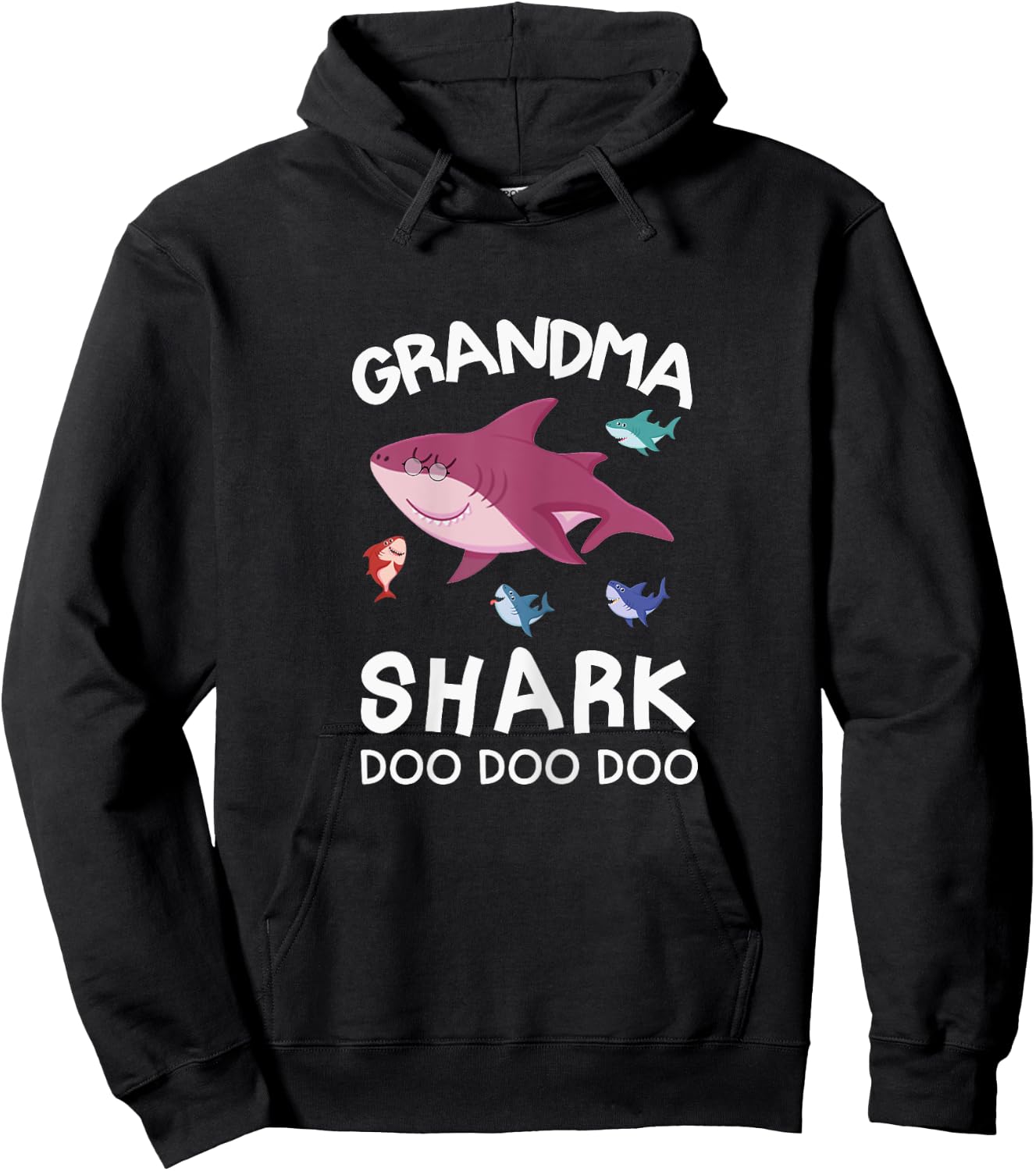 Funny Grandma Shark Gorgeous Grandma Day Hoodie - Hoodie | Black