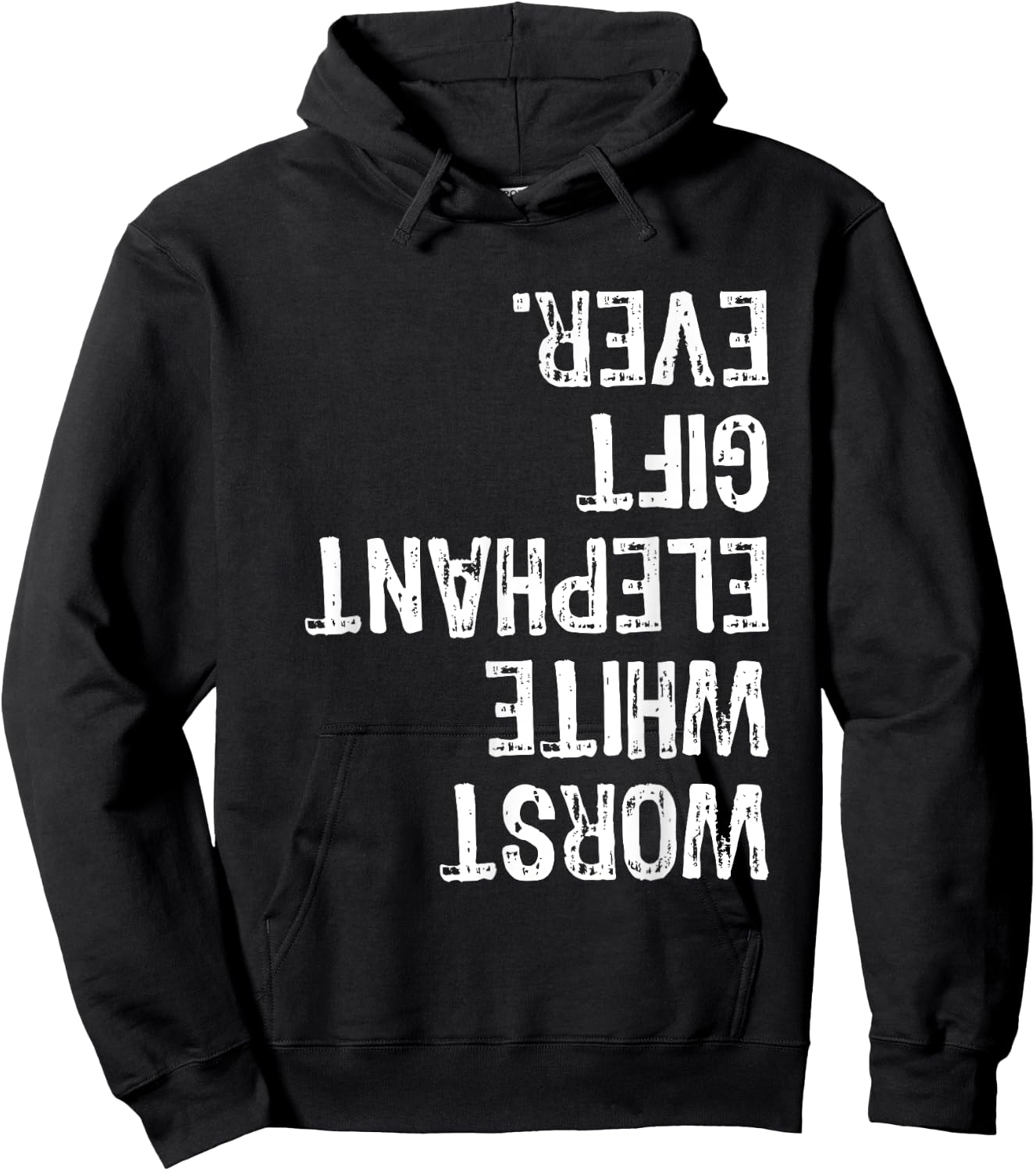 Worst White Elephant Gift Ever Upside Down Xmas Hoodie - Hoodie | Black