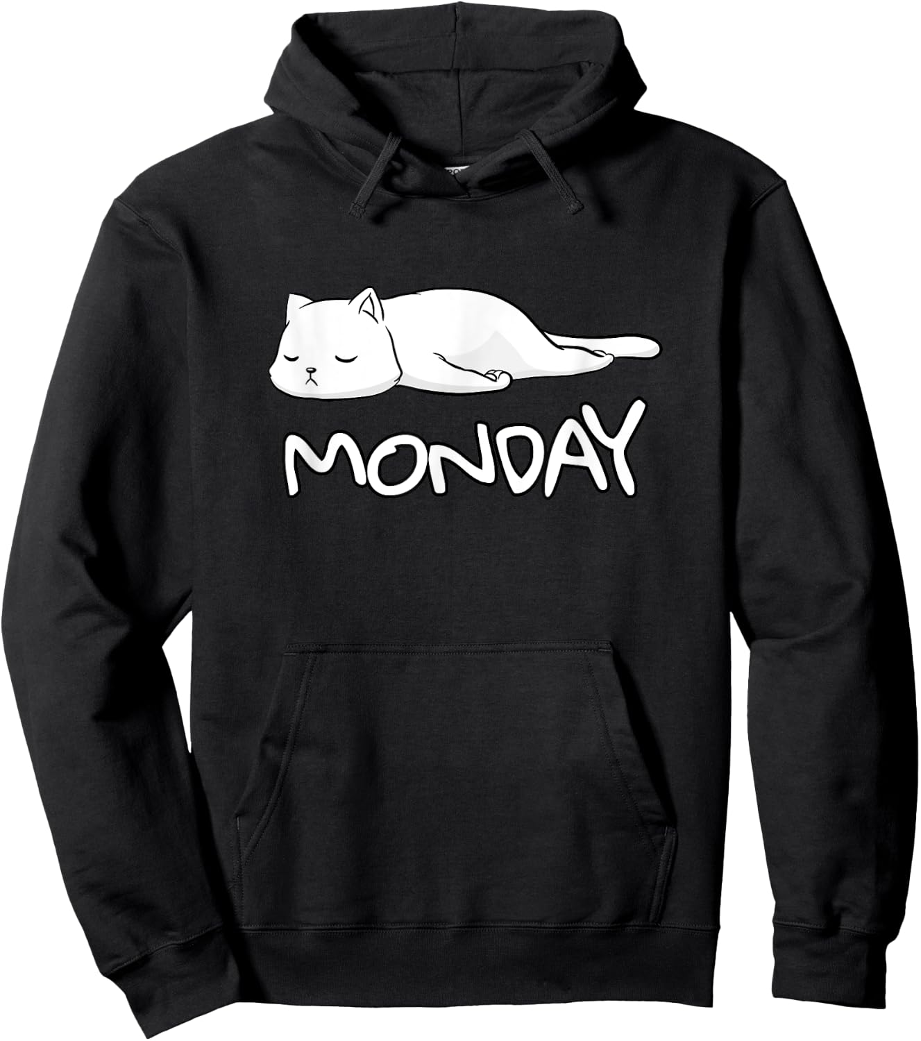 Funny Hate Monday Shirt Cat sleep Monday haters loafer Men Women Girls Kids Hoodie - Hoodie | Black
