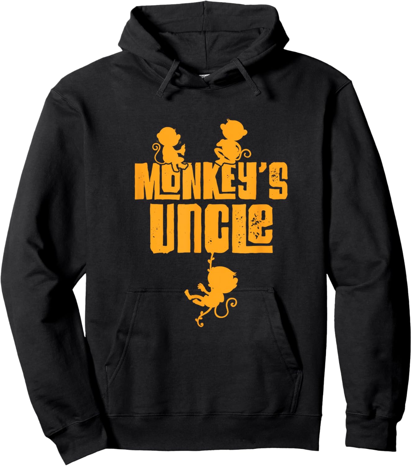 Monkey's Uncle Funny Monkey Matching Nephew Hoodie - Hoodie | Black