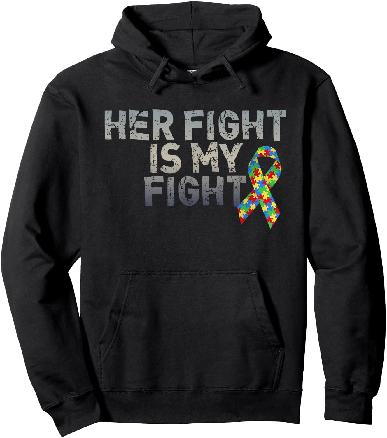 Autism Awareness Shirts For Daughter Her Fight Is My Fight Hoodie - Hoodie | Black