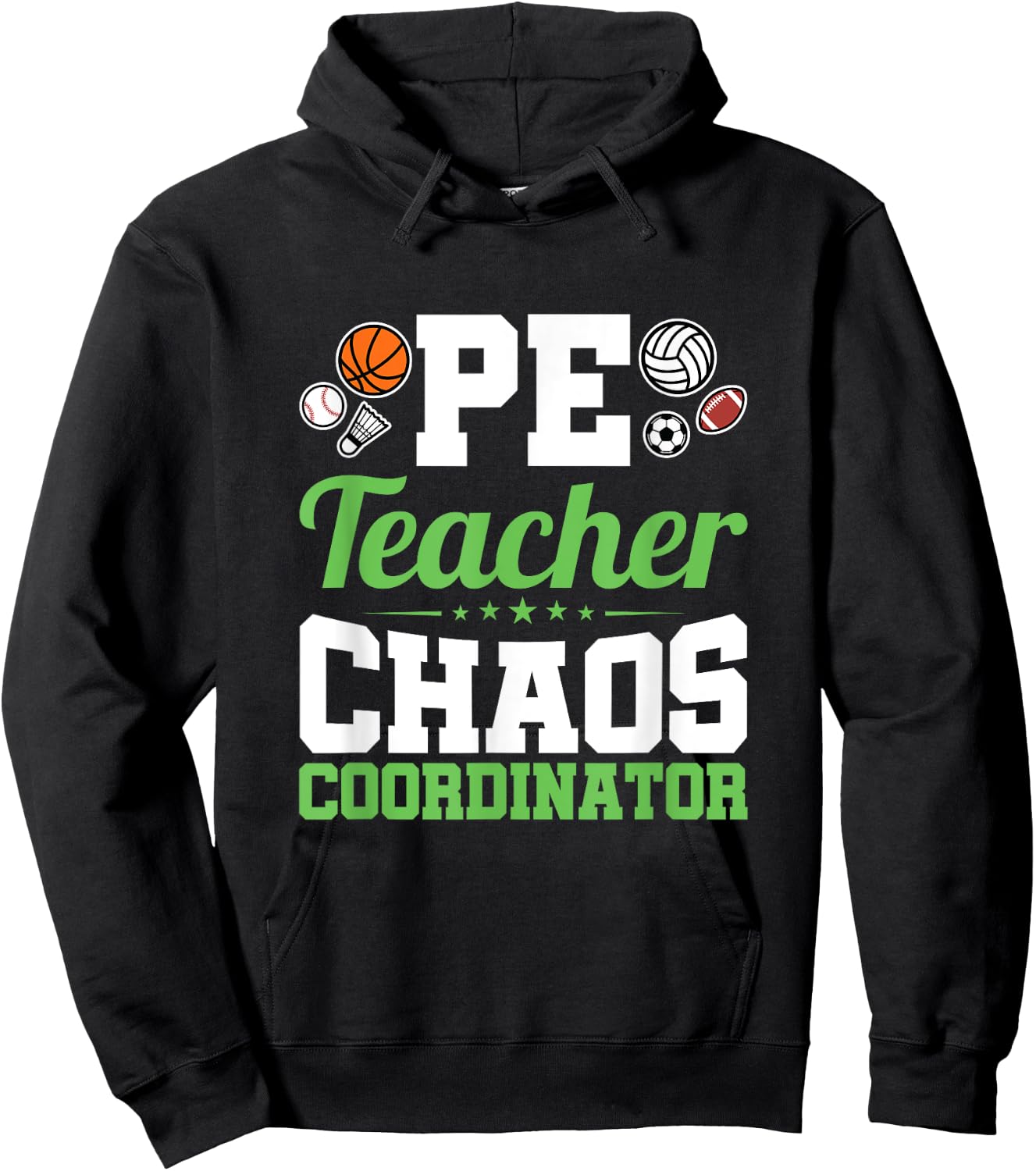 Chaos Coordinator - Appreciation Gift - PE Teacher Women Girls Kids Hoodie - Hoodie | Black