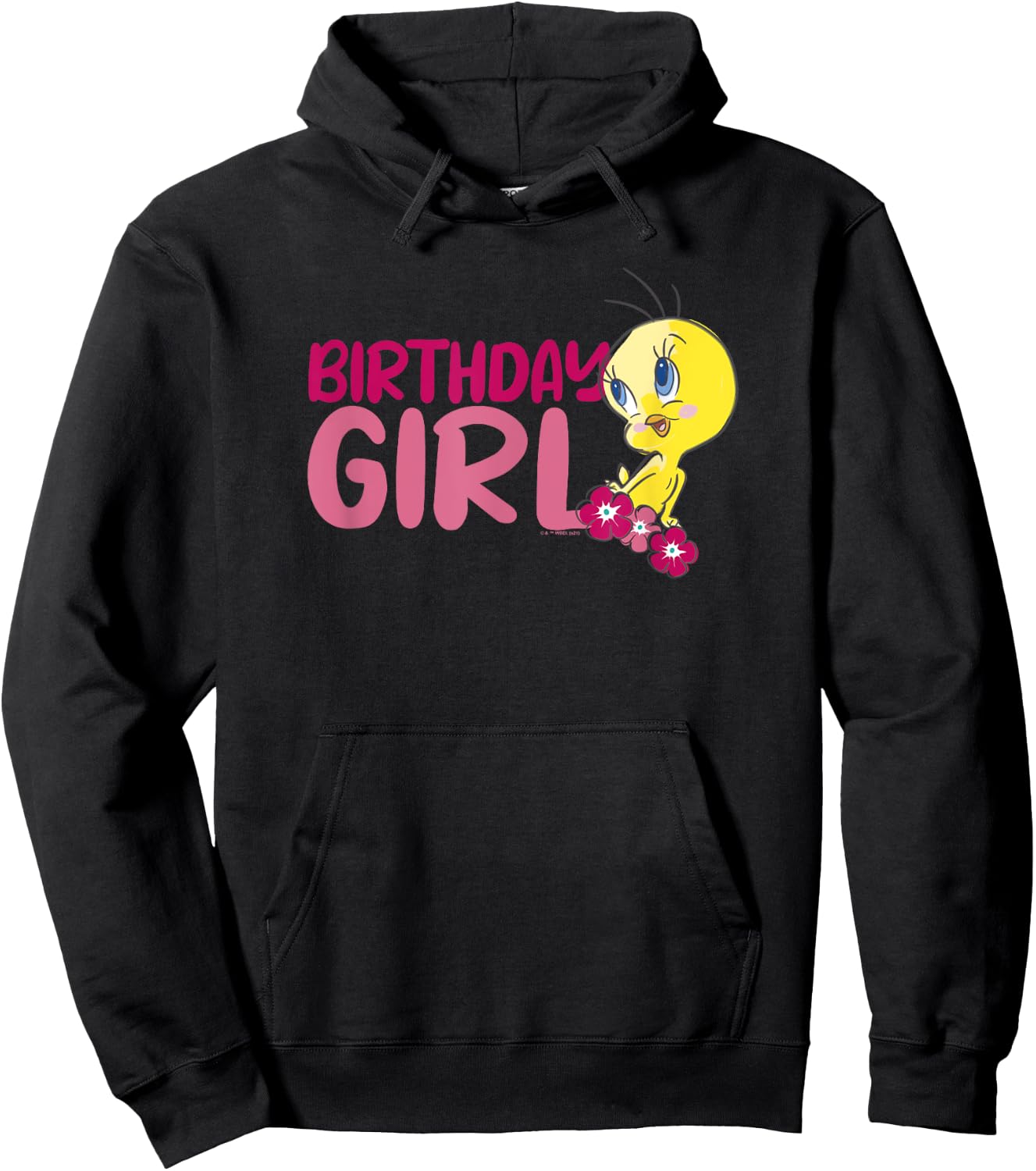 Looney Tunes Tweety Floral Birthday Girl Hoodie - Hoodie | Black